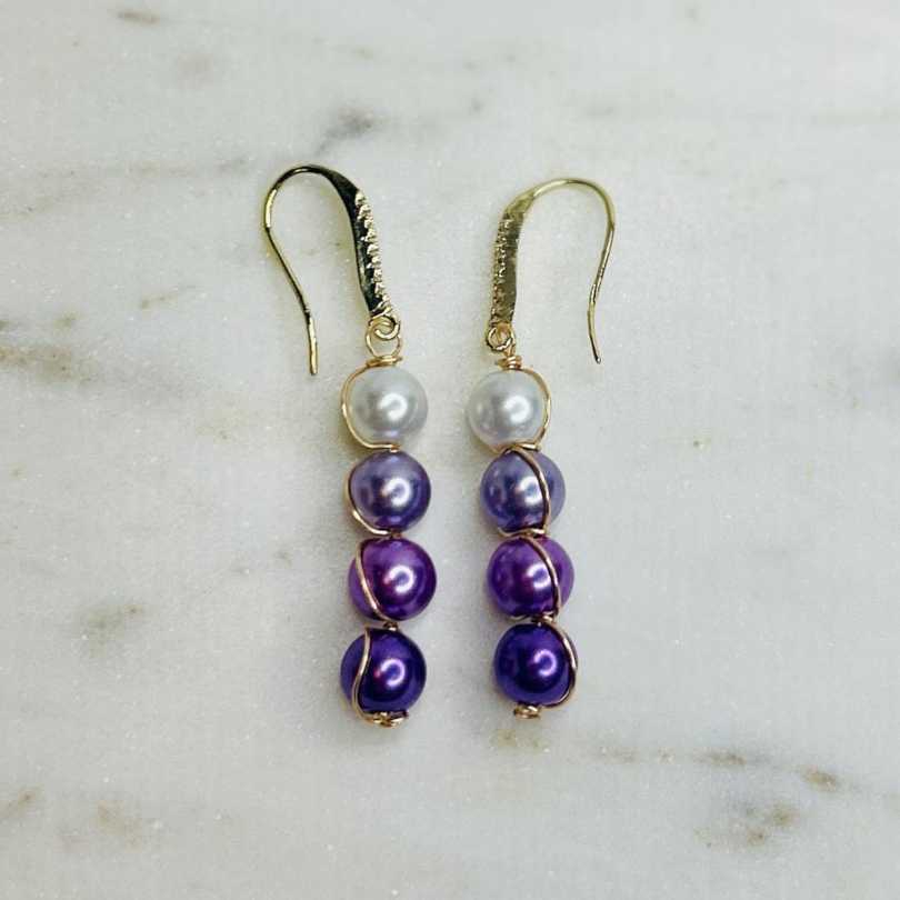 Lillaperle Pragt Øreringe