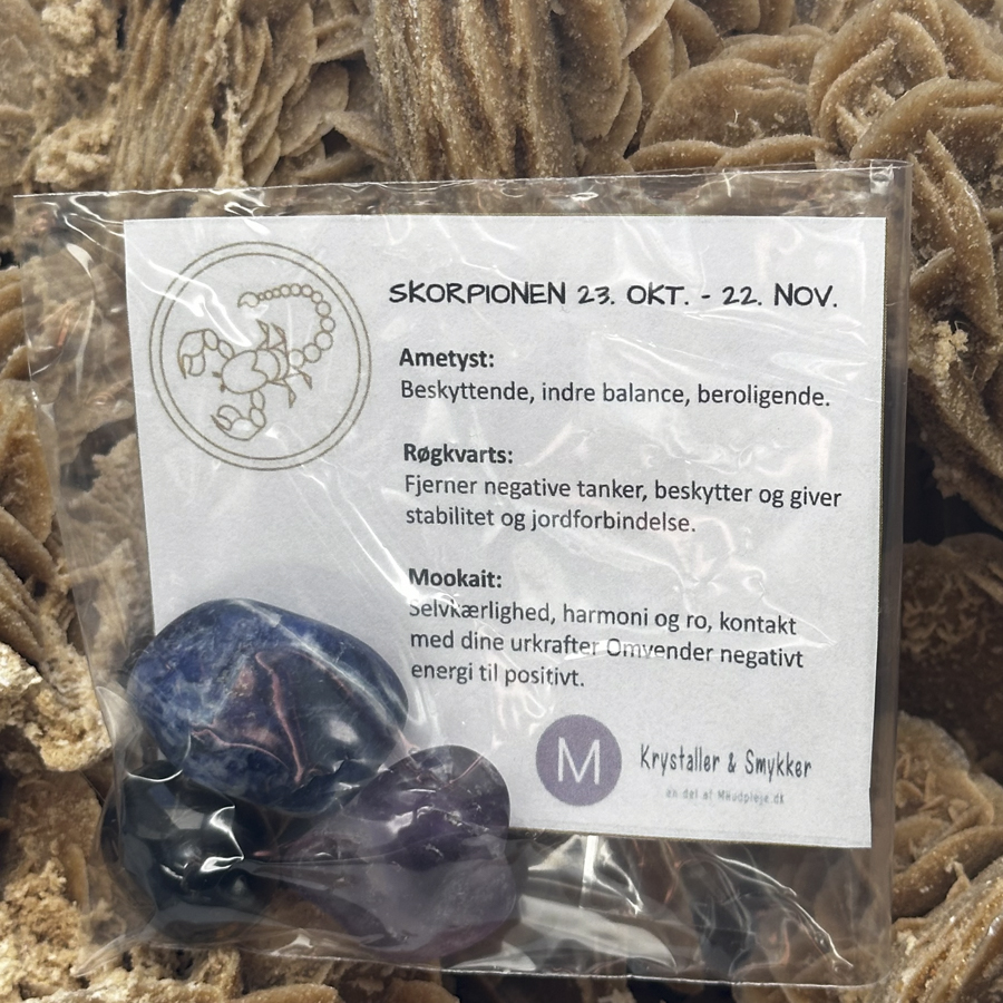 Stjernetegn krystalsæt - Skorpionen