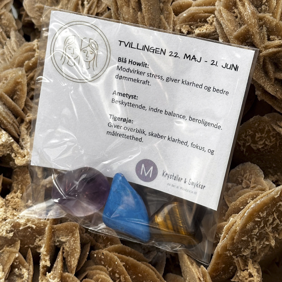 Stjernetegn krystalsæt - Tvillingen