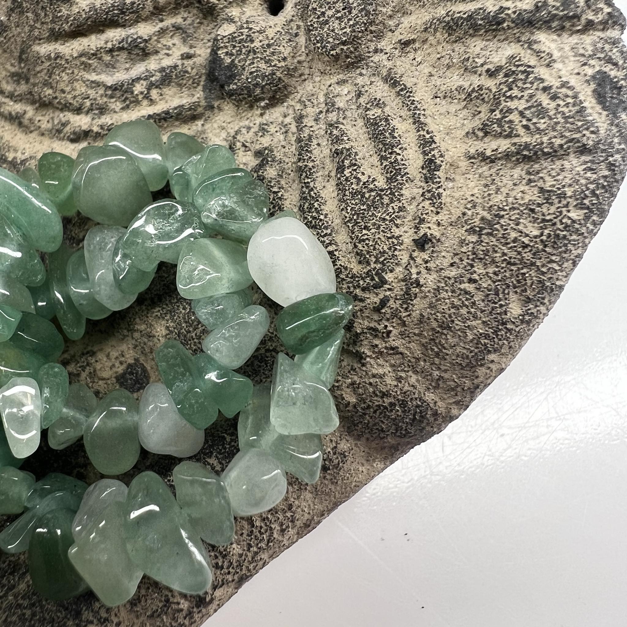 Krystal chips armbånd - Grøn aventurin