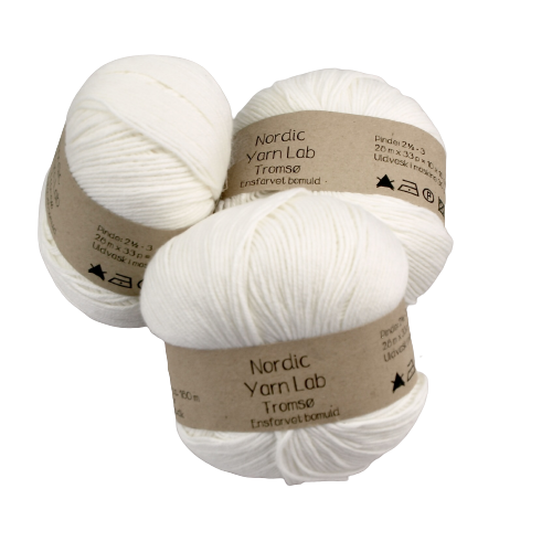 Tromsø ensfarvet bomuld Råhvid 0910