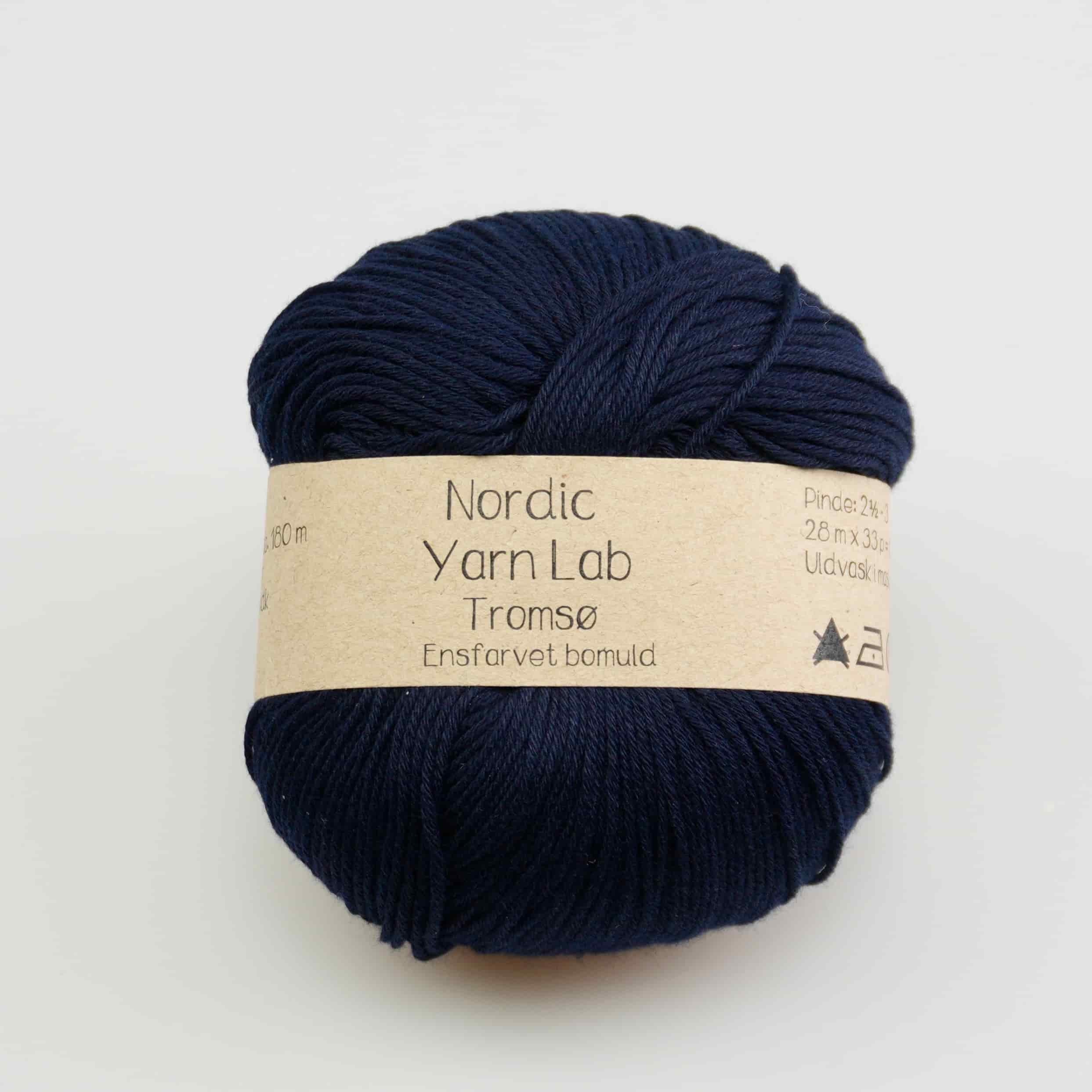 Tromsø ensfarvet bomuld Mørk Blå 1265