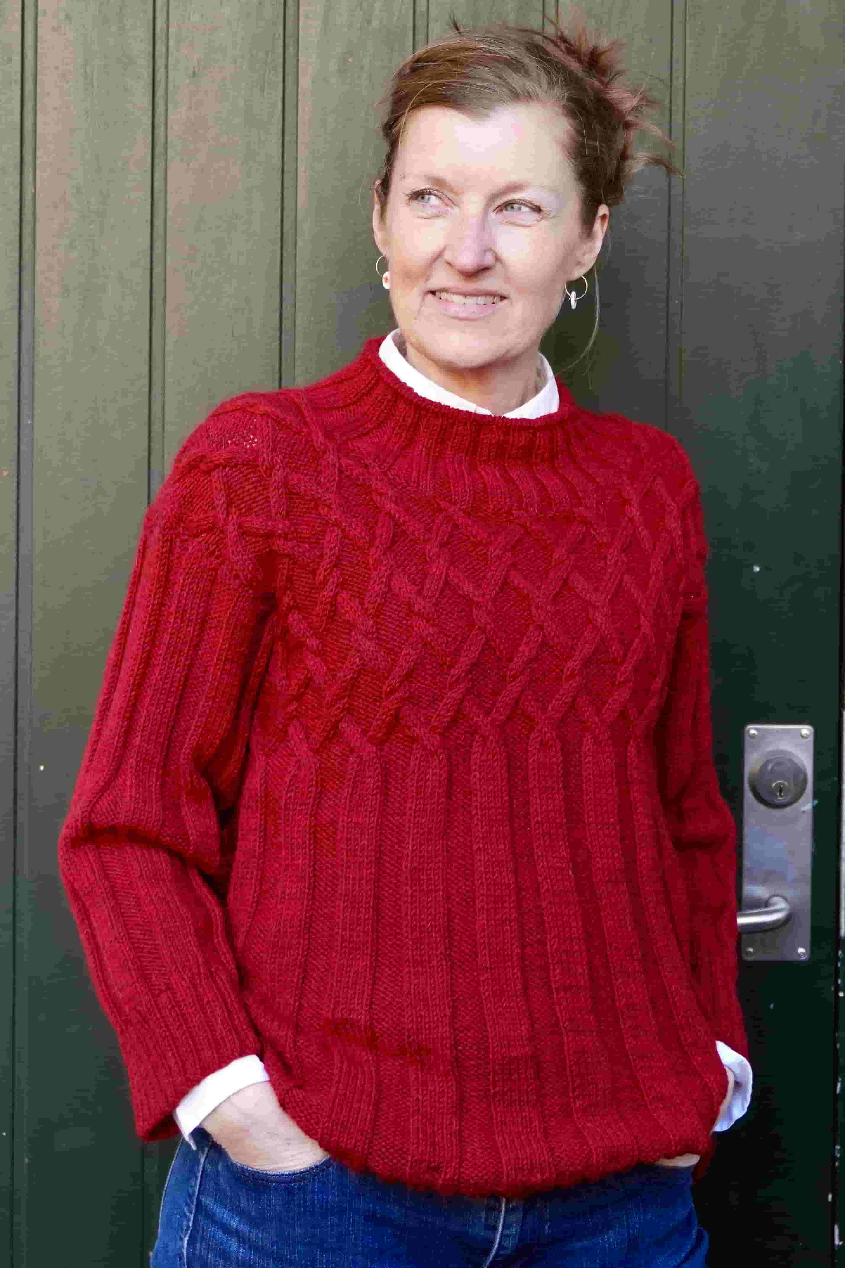 Sweater med bred rib