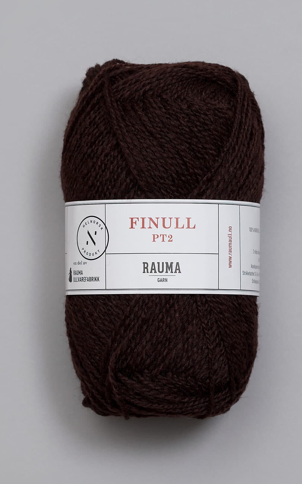 Finull - 422 Mørk brun - Garn - Rauma