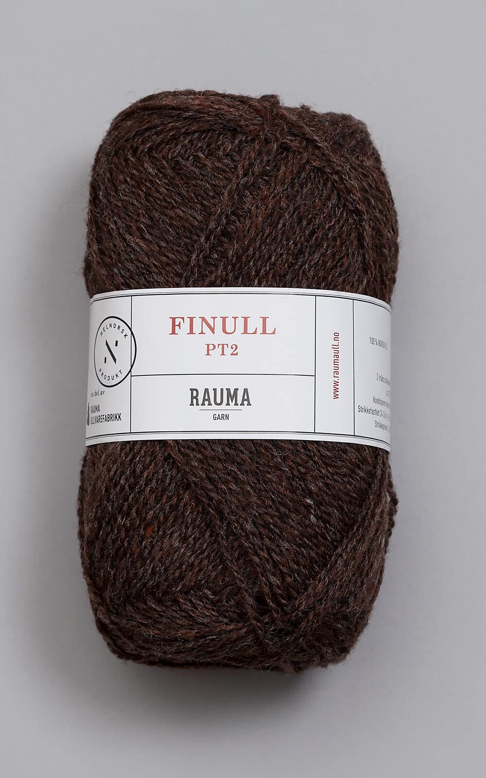 Finull - 464 Rødbrun meleret - Garn - Rauma