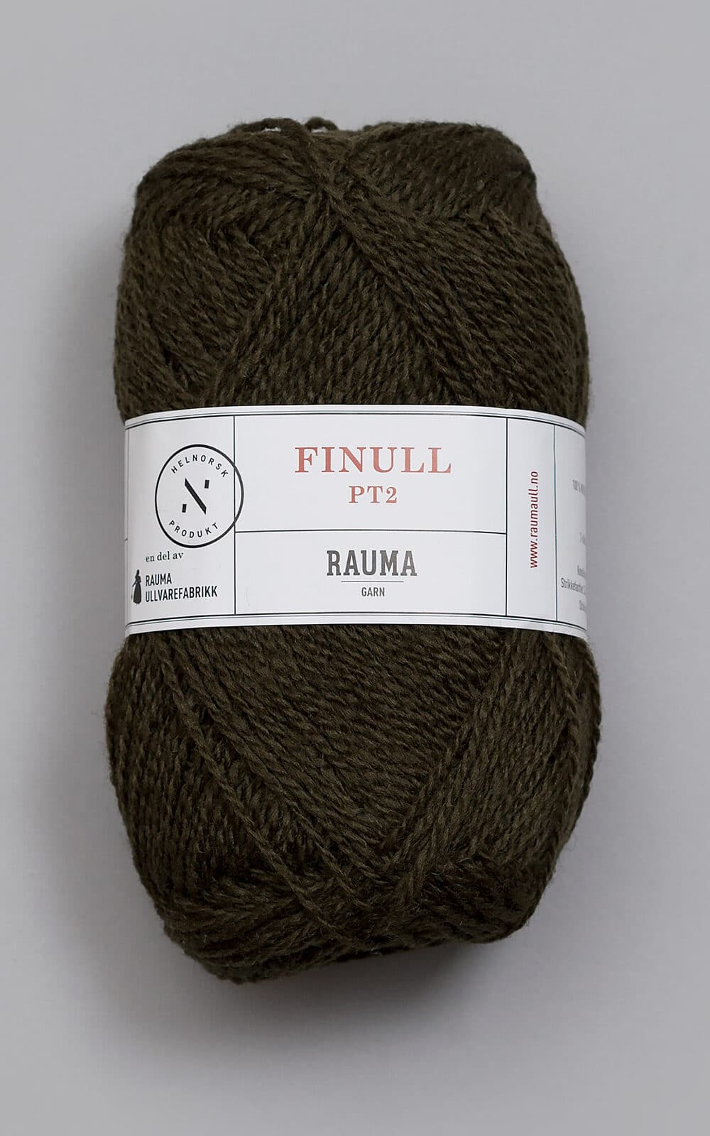 Finull - 486 Mørk mosegrøn - Garn - Rauma