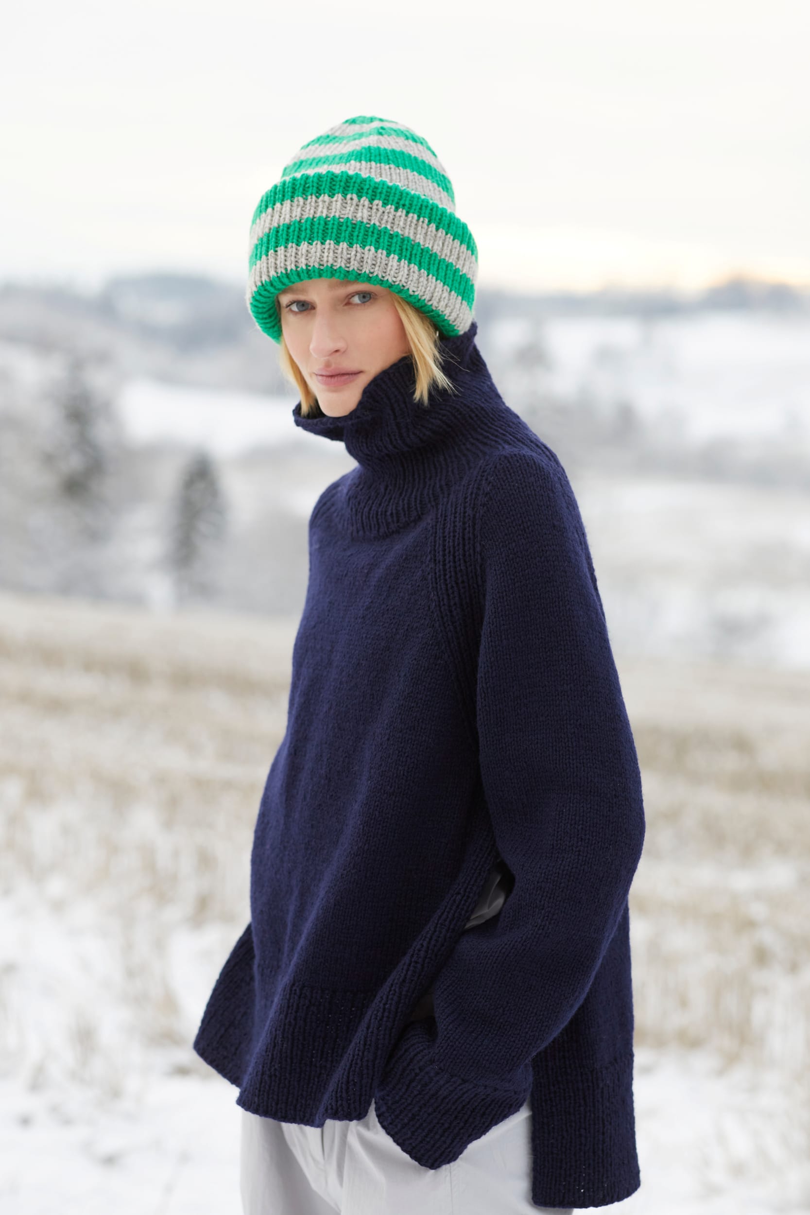 Franke stripelue og stripevotter 425-6 - Garn - Nordisk Garn