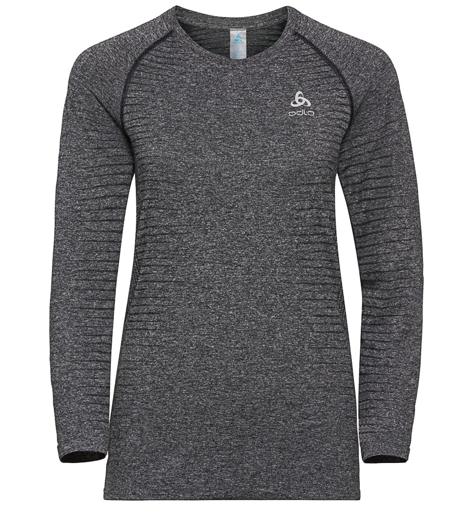 Odlo Women's Baselayer T-shirt l/s Crew - Grå-Large