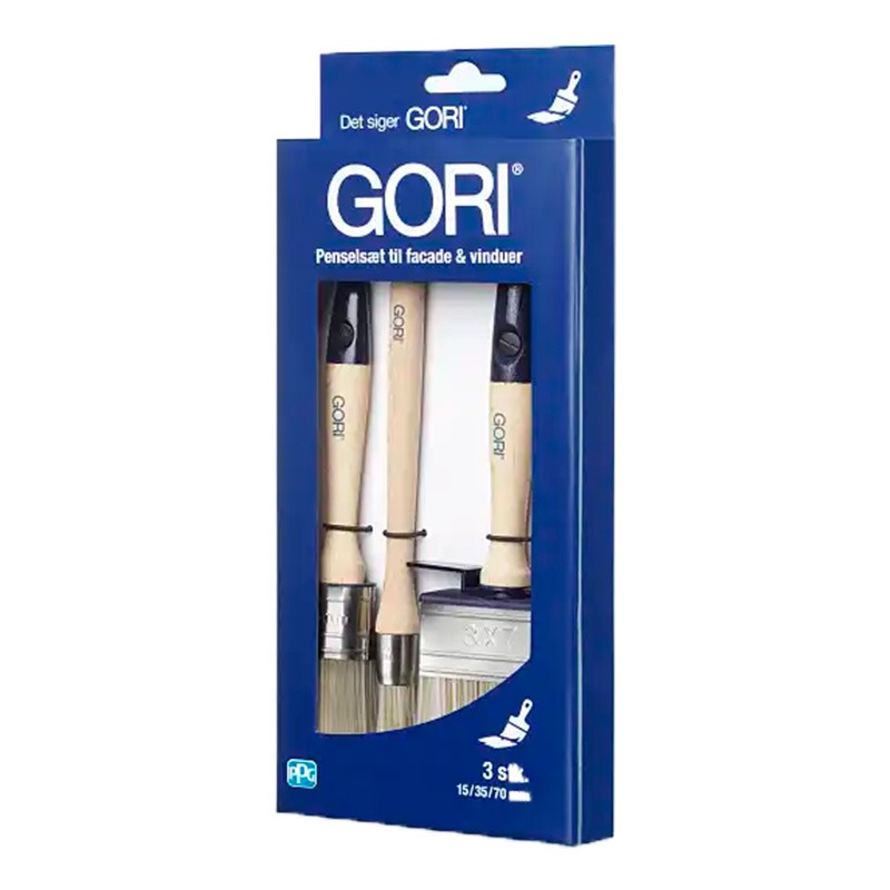 GORI Penselsæt til facade & vinduer 15, 35 & 70mm