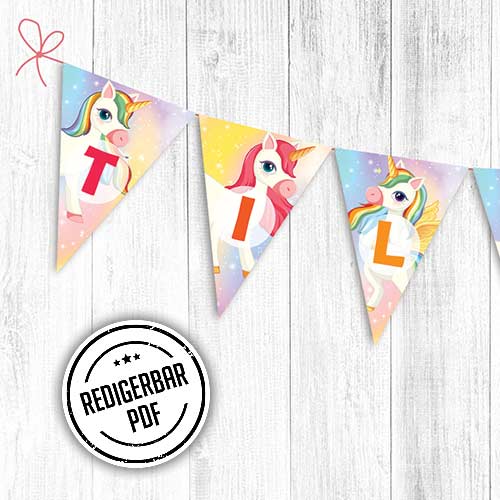 Enhjørning fødselsdagsbanner 1