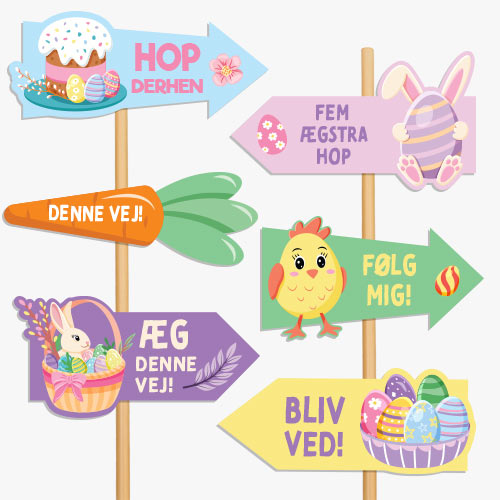 Påskeskilte til æggejagt