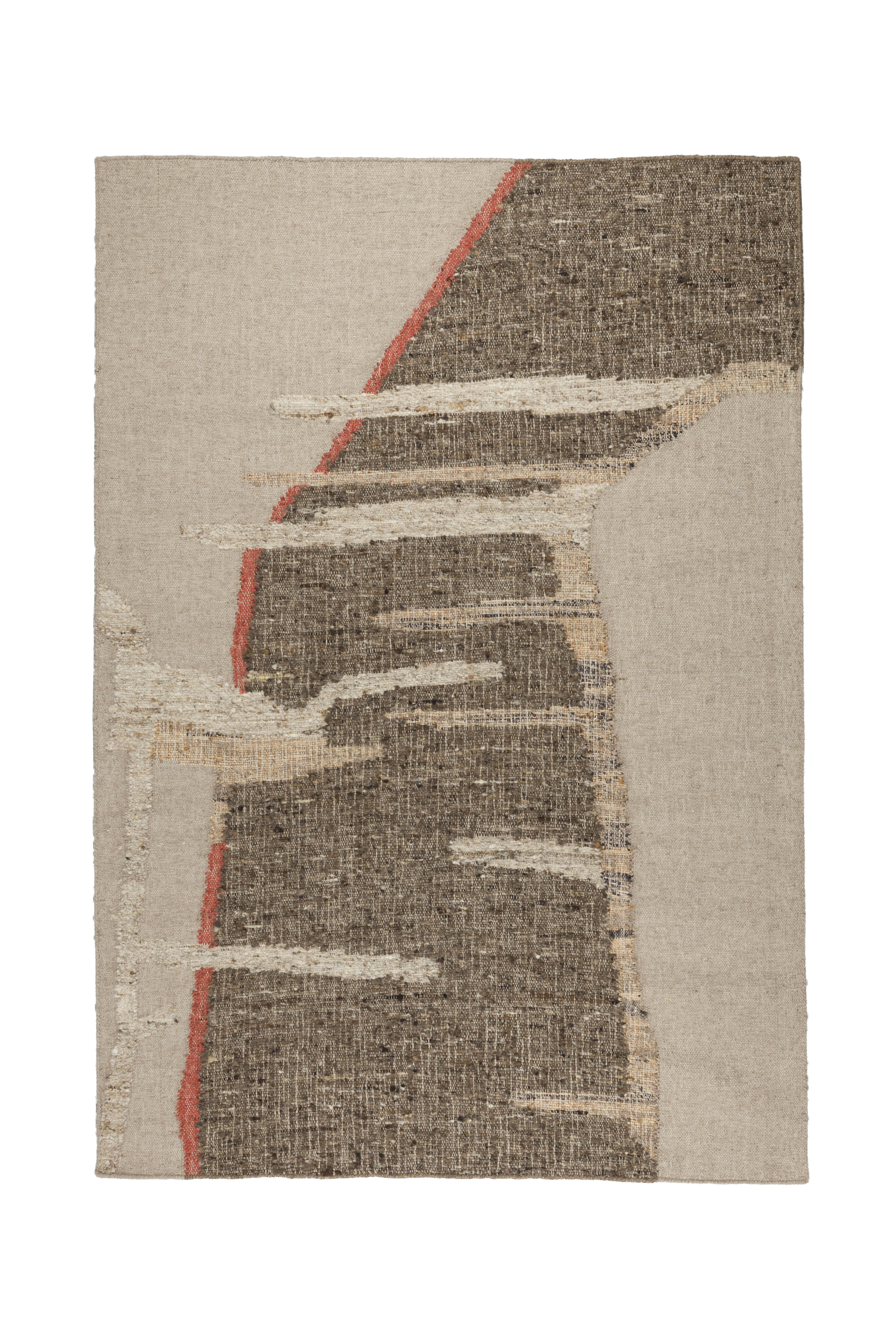 DUTCHBONE Briton gulvtæppe, rektangulær - beige uld og jute (160x230)