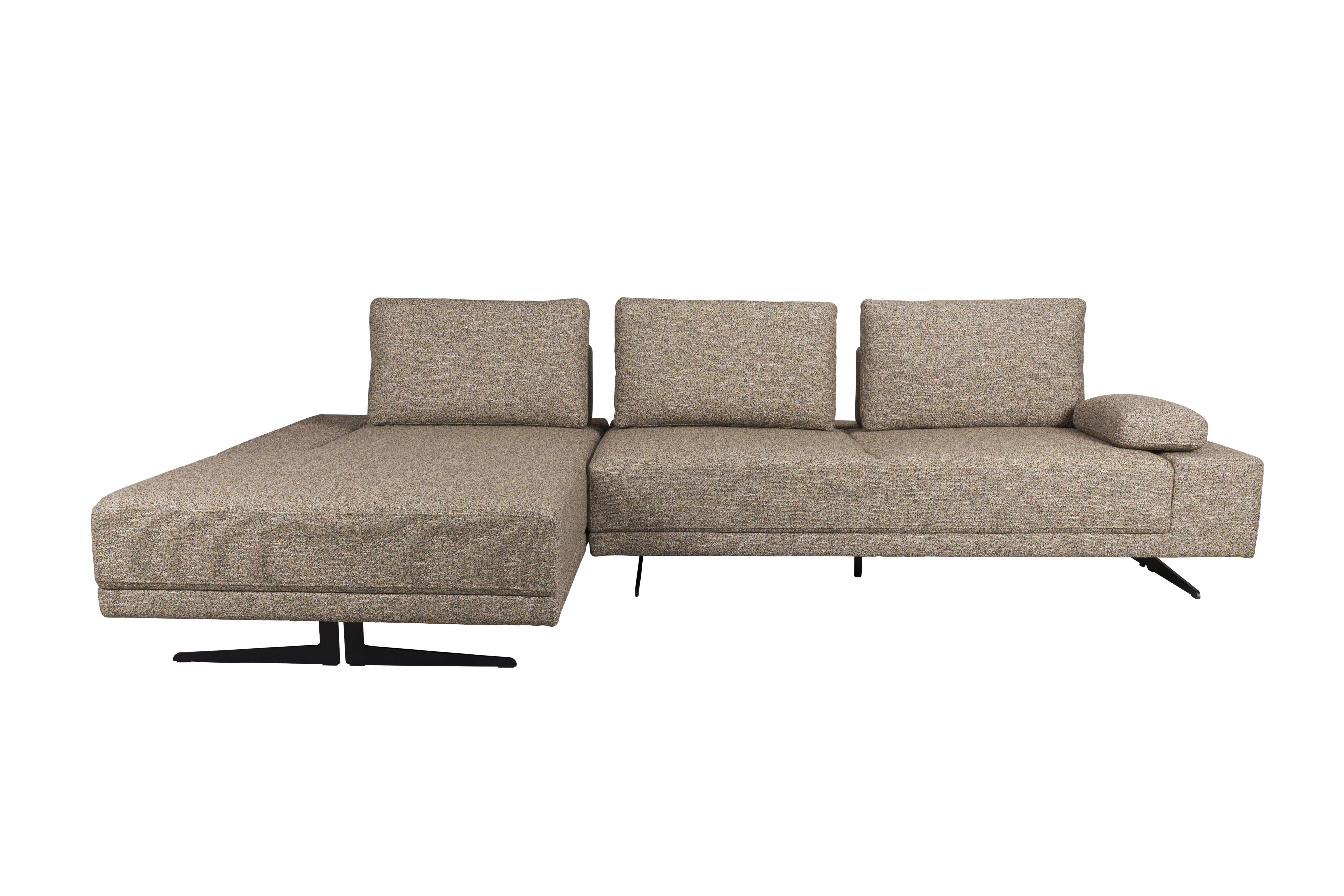 DUTCHBONE Shelly sofa, m. venstre chaiselong - cinnamon polyester stof og stål