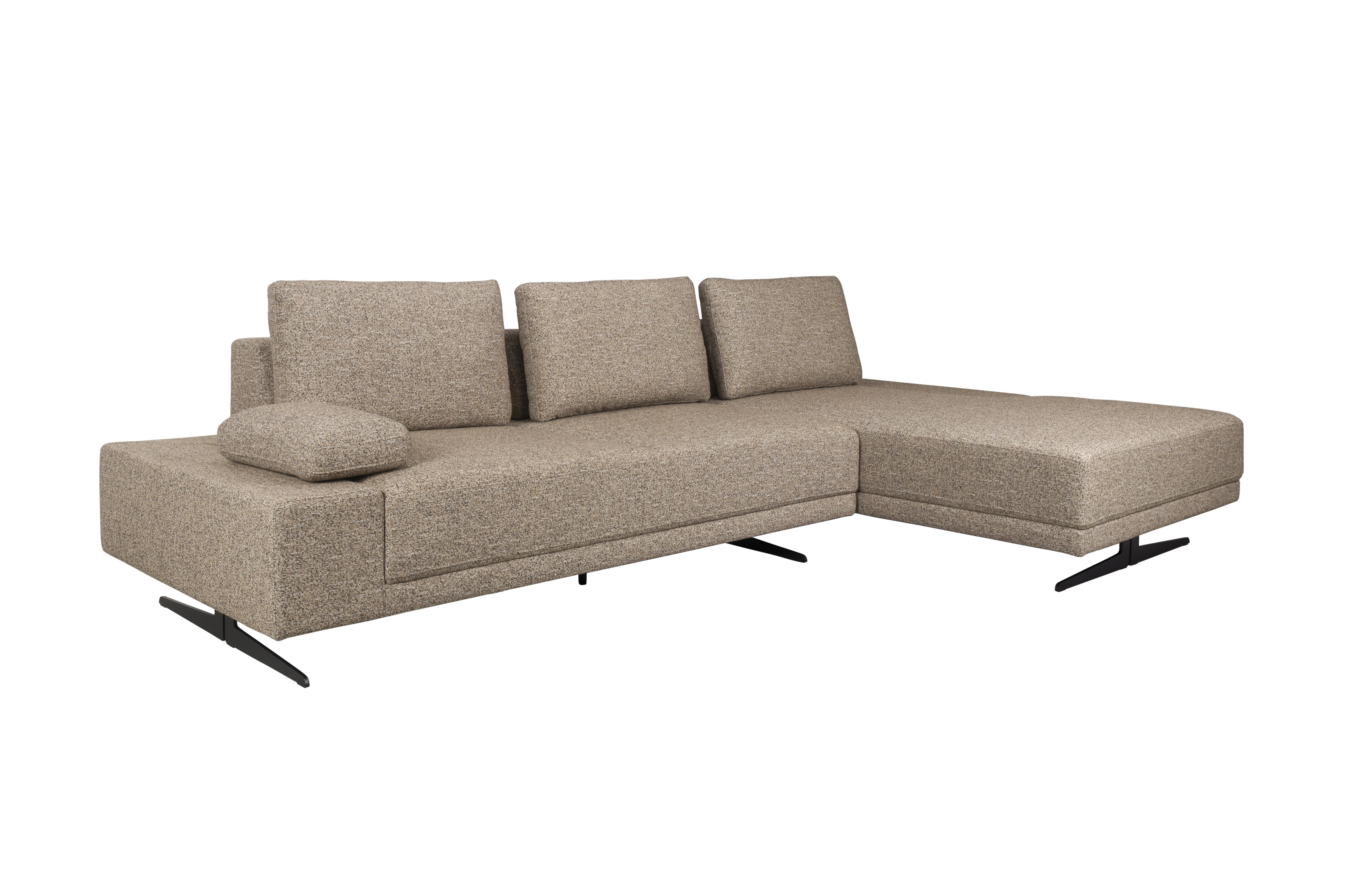 DUTCHBONE Shelly sofa, m. højre chaiselong - cinnamon polyester stof og stål