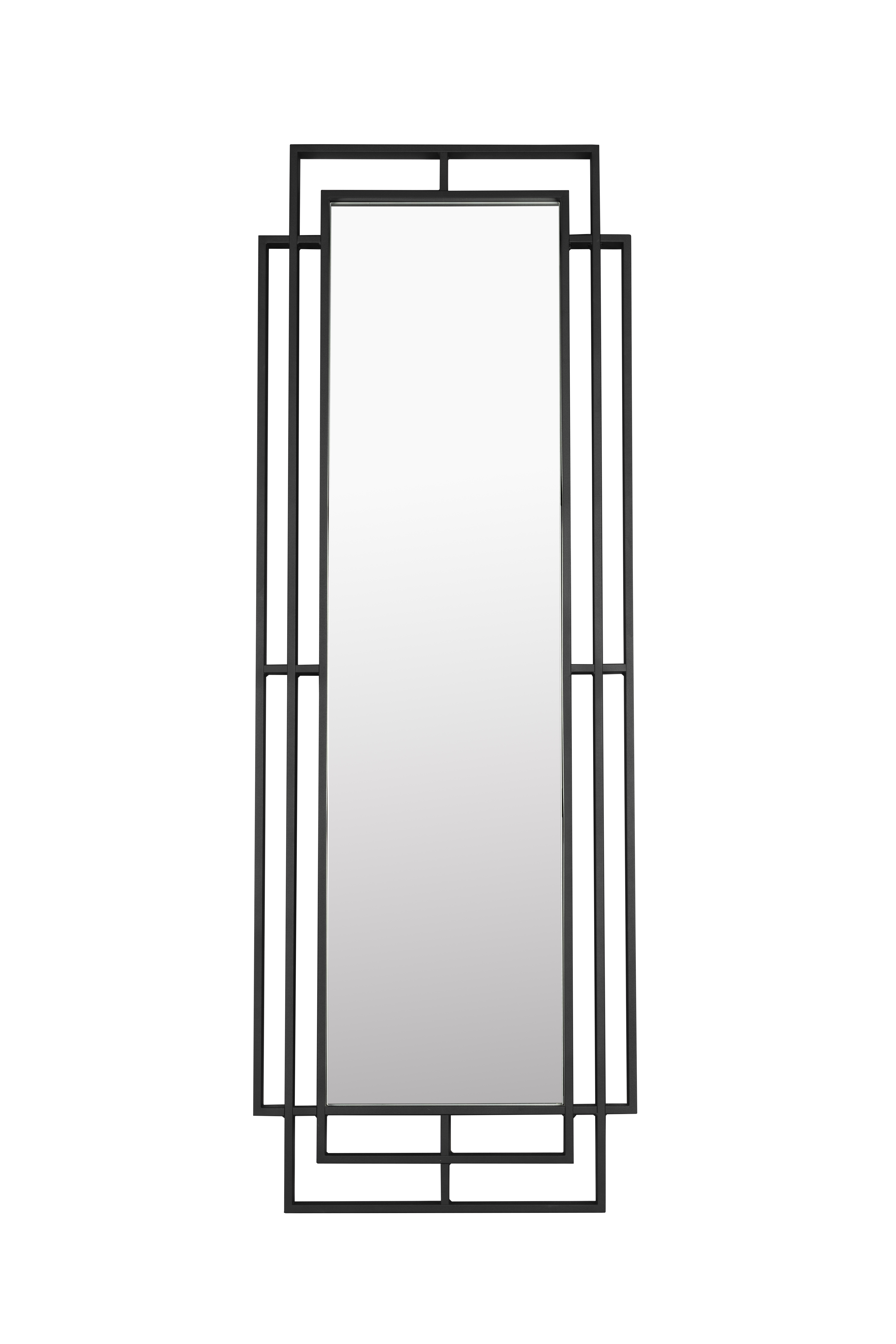 DUTCHBONE Ramsey gulvspejl, rektangulær - spejlglas og sort metal (170x60)