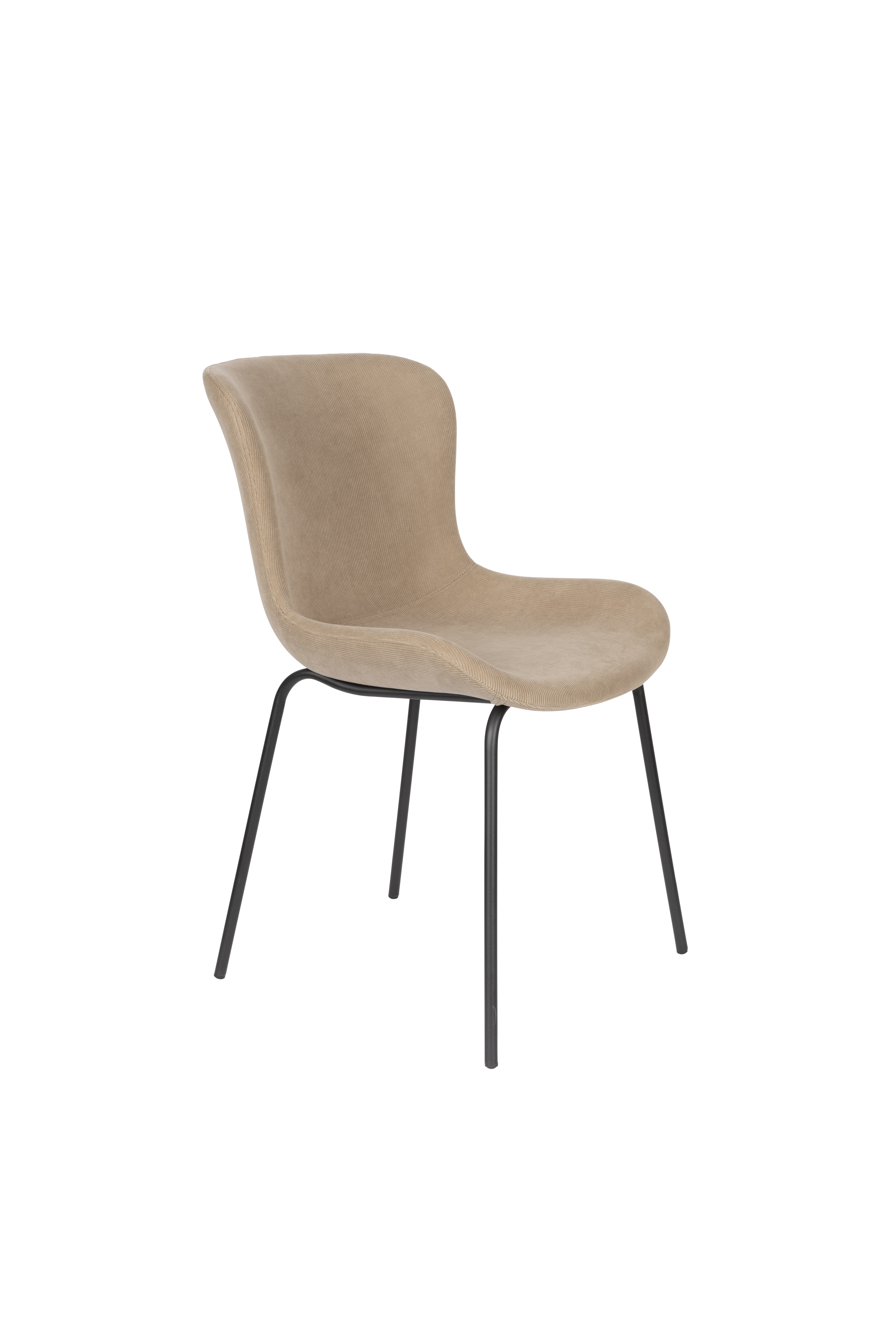 WHITE LABEL LIVING Junzo spisebordsstol - taupe fløjl og metal