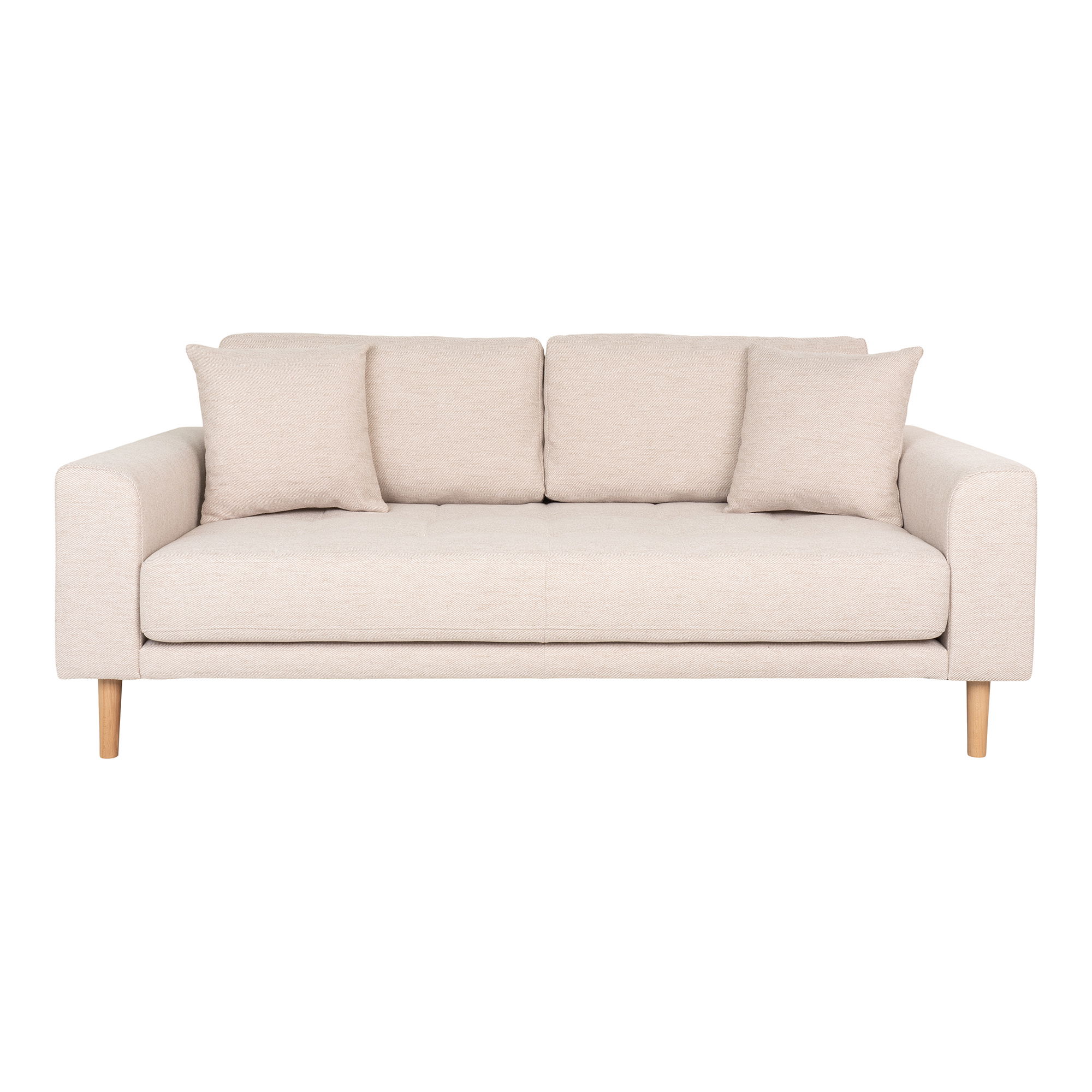 HOUSE NORDIC Lido 2,5 pers. sofa, m. 2 puder - sand polyester og natur bøg