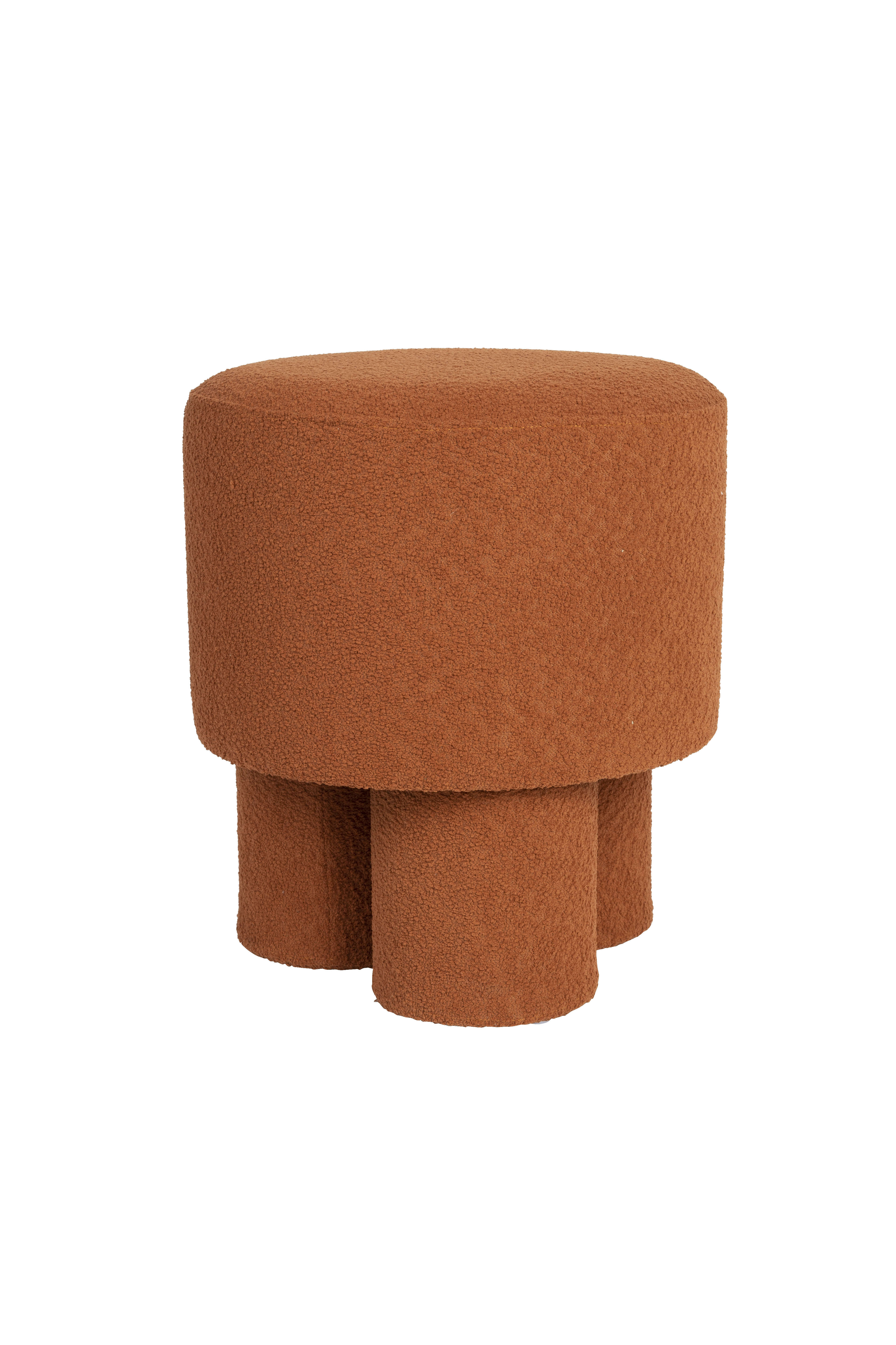 WHITE LABEL LIVING Marcos skammel, rund - rødbrun polyester (Ø40)