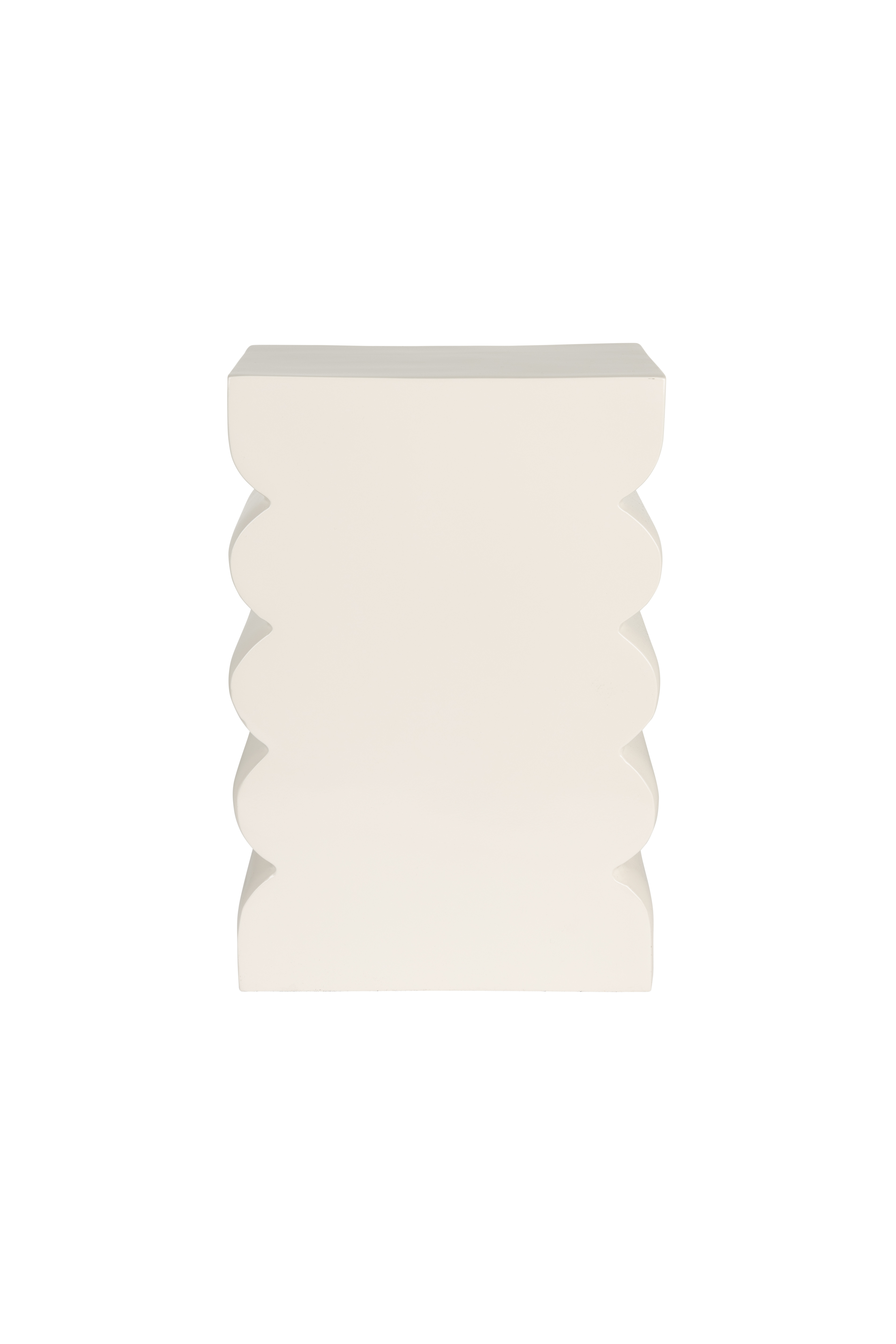 ZUIVER Curves skammel, rektangulær - blank beige aluminium (21x30)