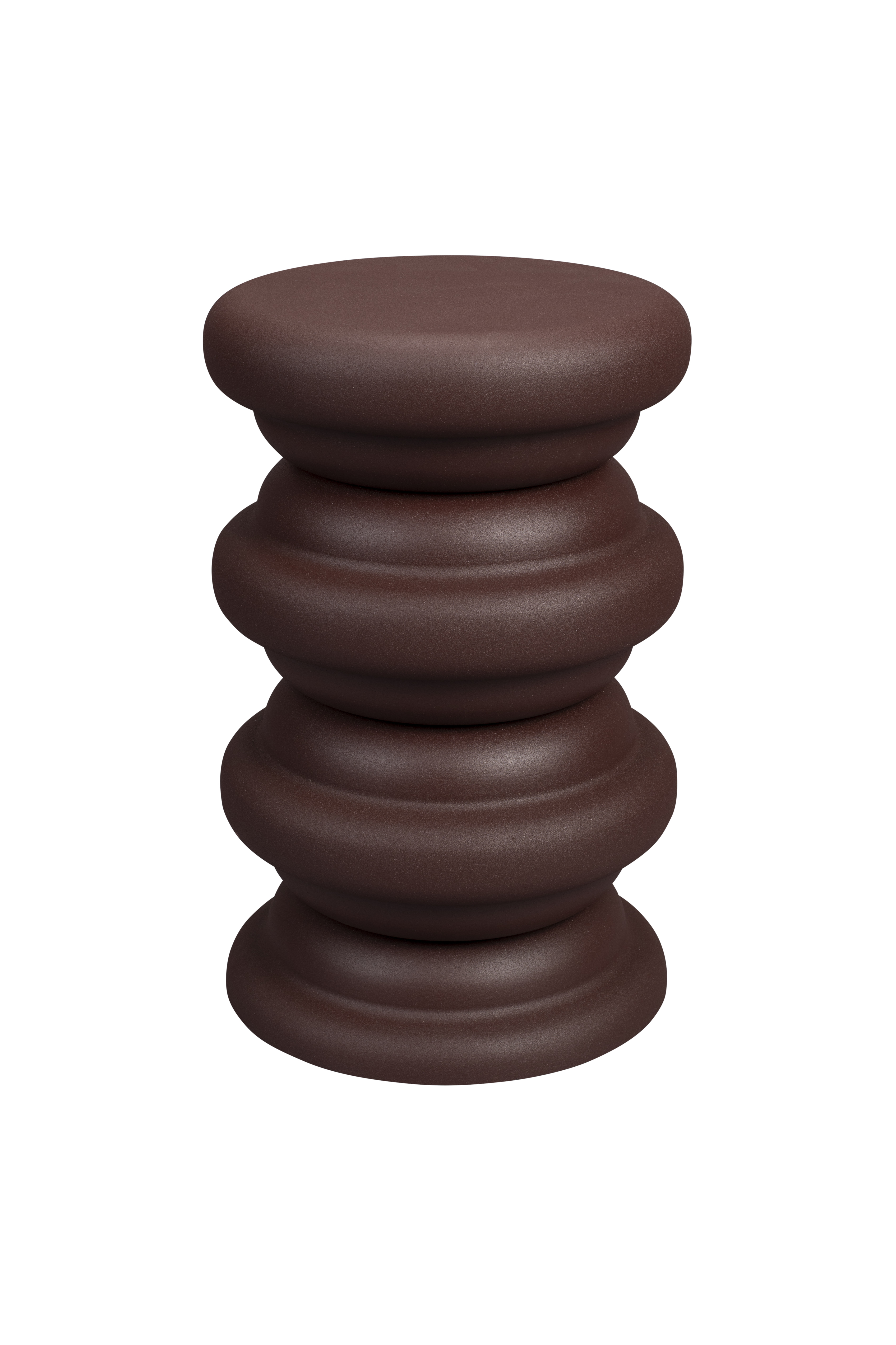 DUTCHBONE Artemis skammel, rund - brun metal (Ø28)