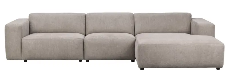 ROWICO Willard 4 pers. modul sofa, m. højre chaiselong - beige stof