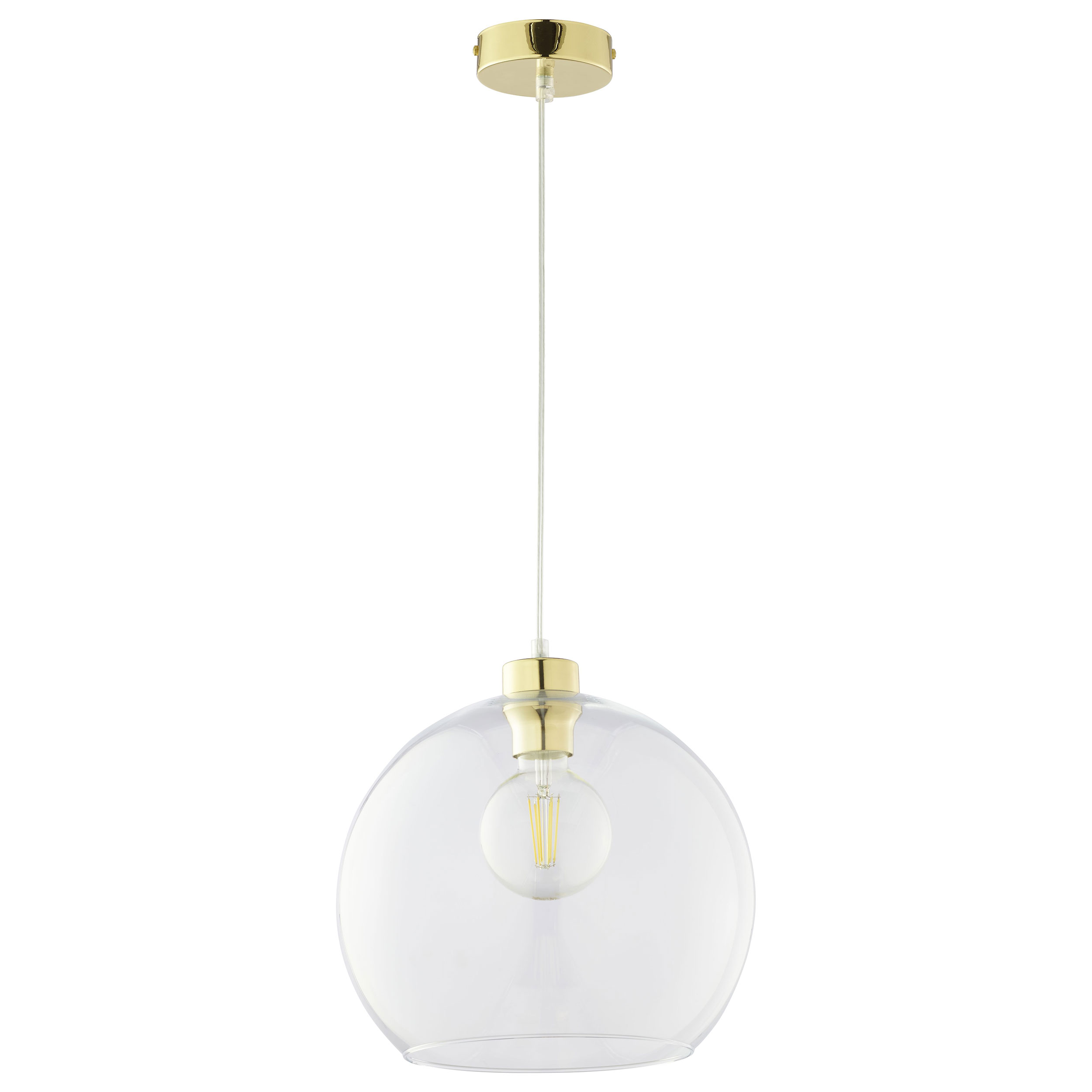 TK Cubus loftlampe - klar glas og sort metal