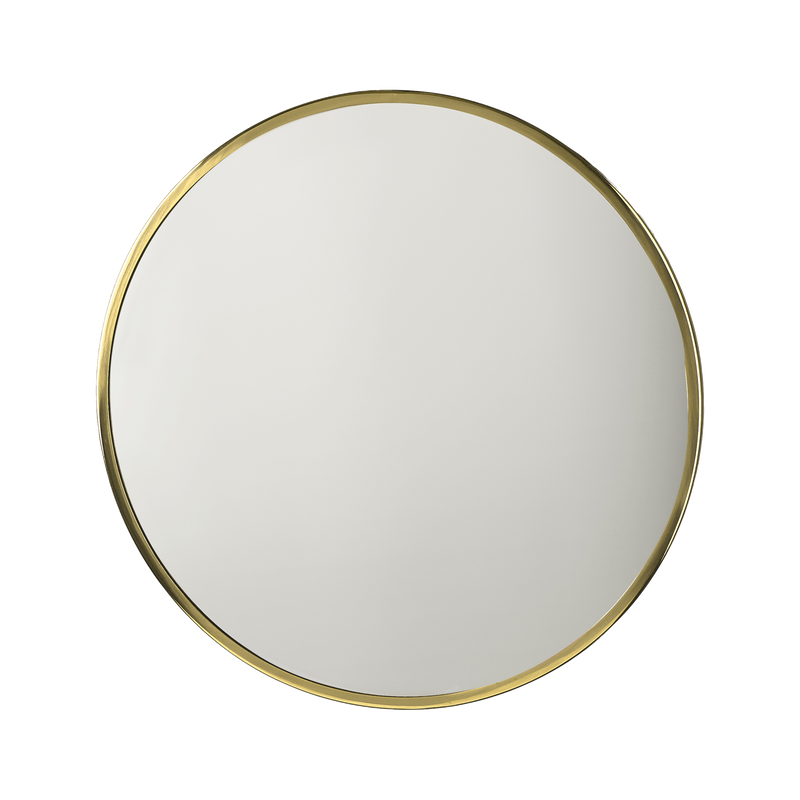 VILLA COLLECTION Vardo vægspejl, rund - spejlglas og messing jern(Ø80)