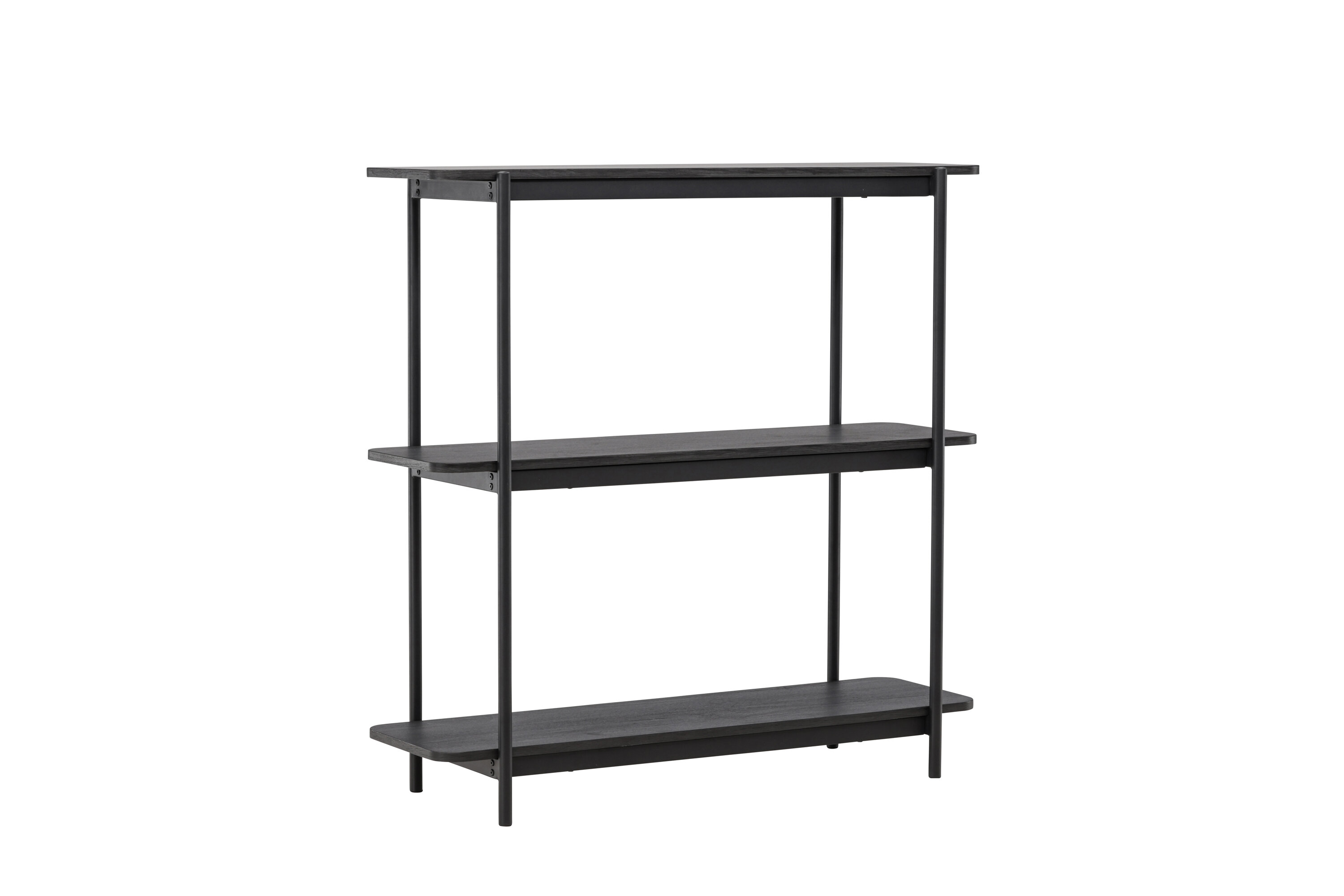 VIND COLLECTION Heim konsolbord, m. 2 hylder - sort MDF og stål (120x40)