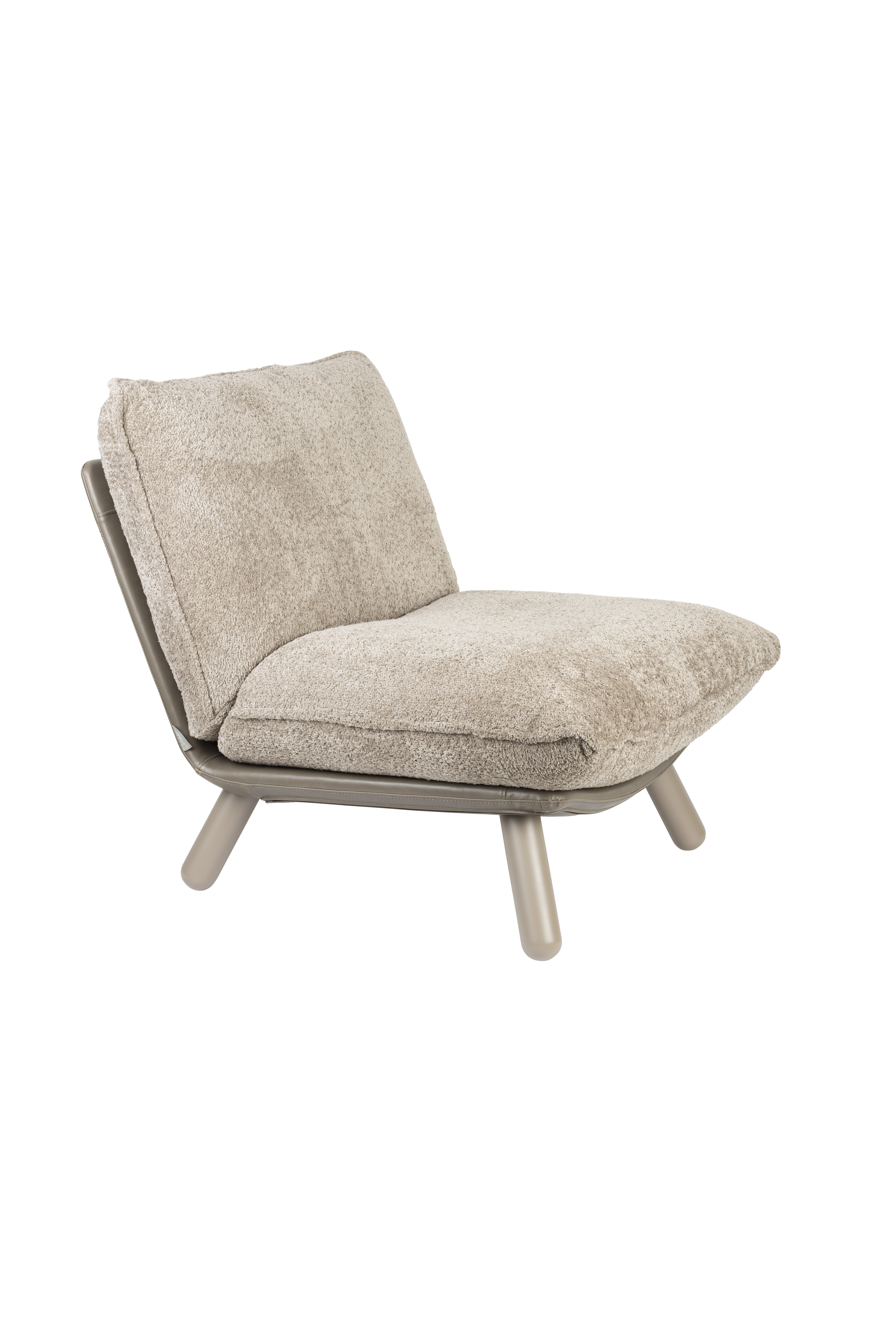 ZUIVER Lazy Sack loungestol - beige/grå polyester/bøgetræ