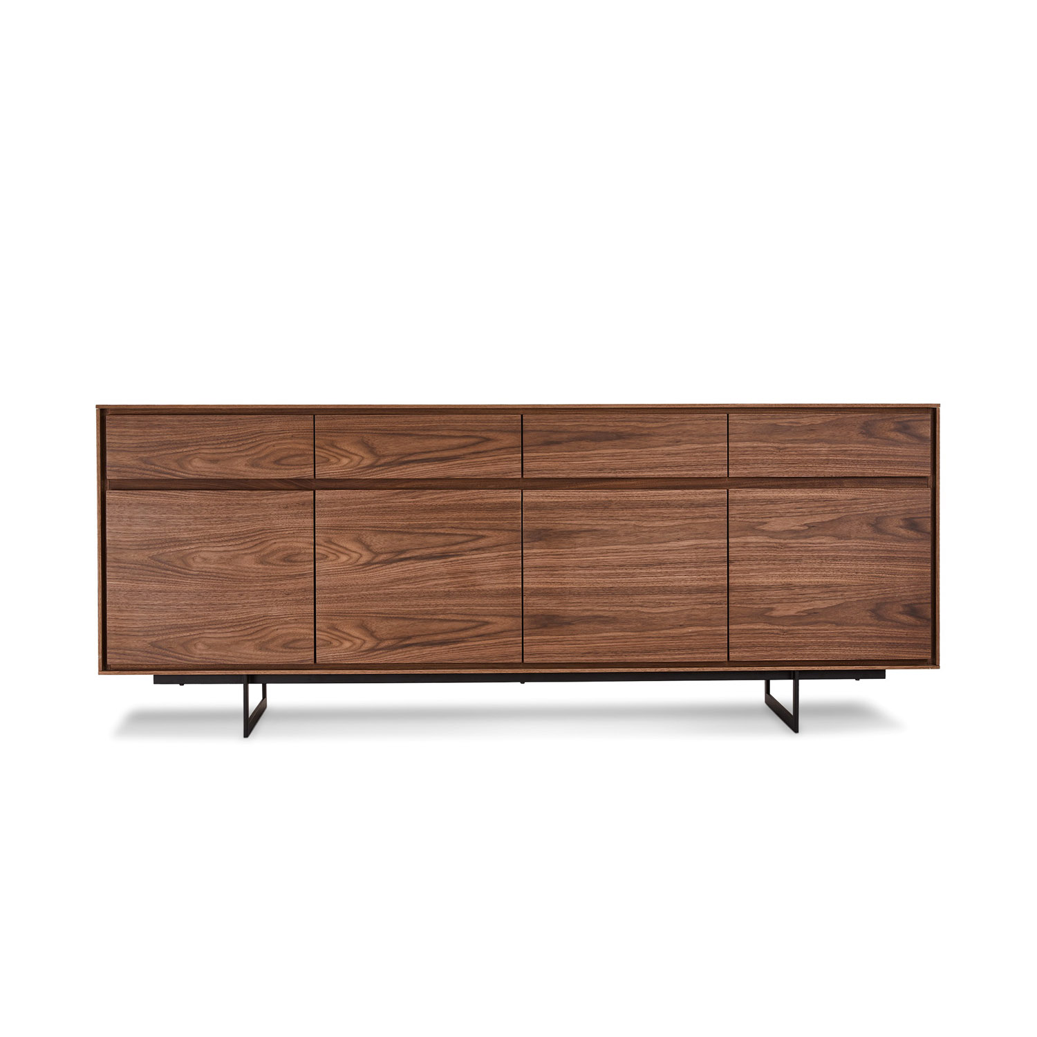 Tokyo Large skænk, m 4 låger og 4 skuffer - brun valnød (205x45)