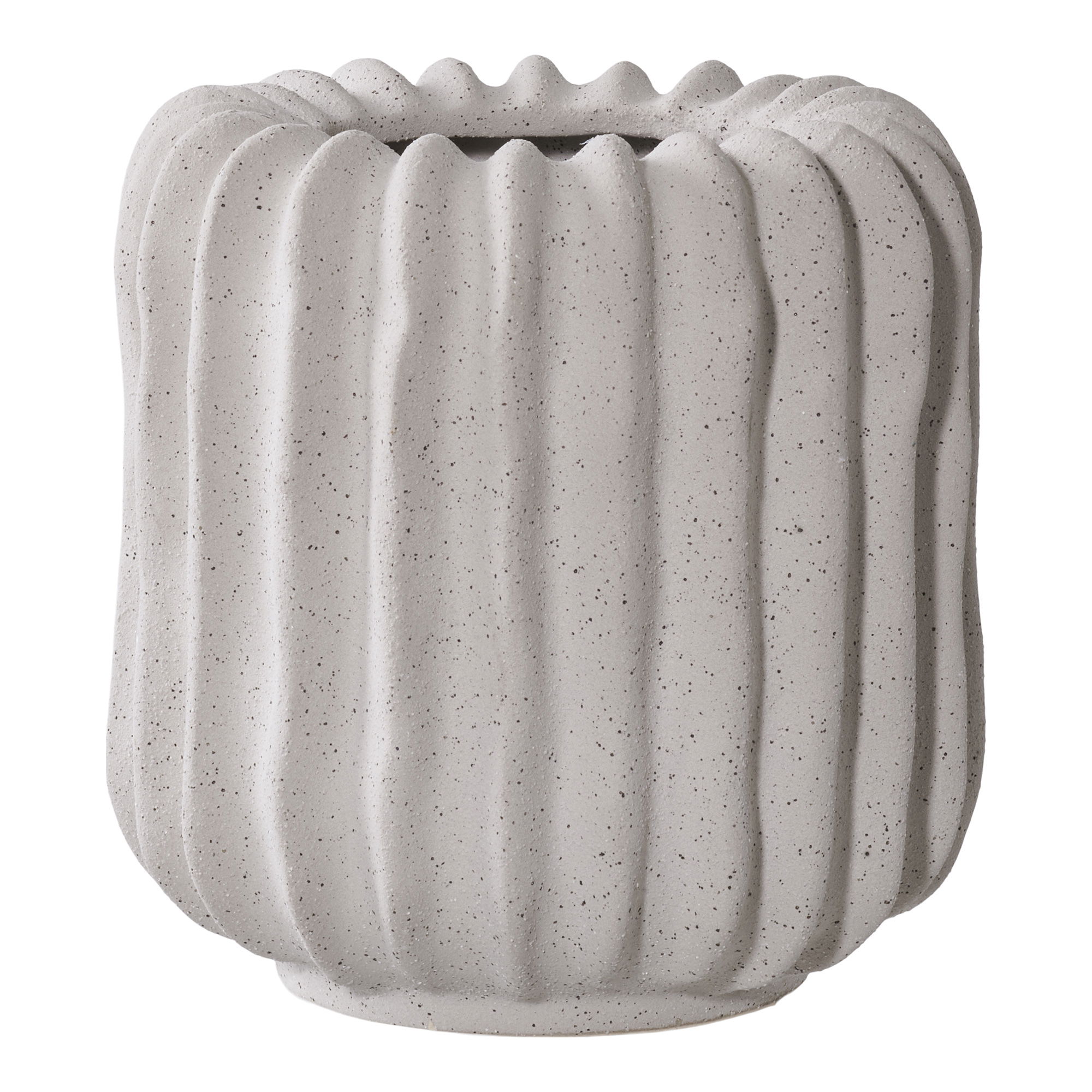 HOUSE NORDIC urtepotte, rund - grå keramik (Ø14,5x14,5)