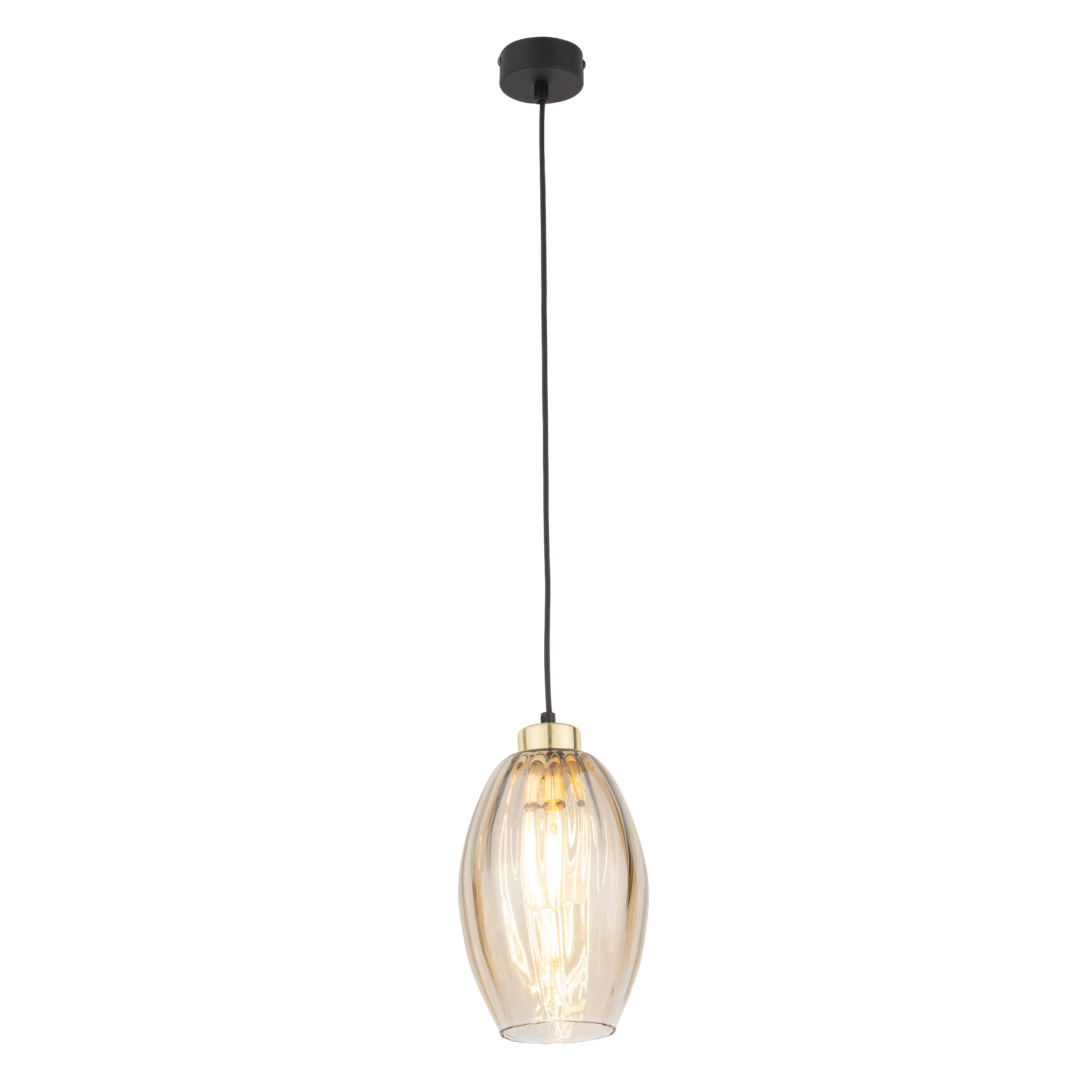 TK Sebo loftlampe - glas og sort metal