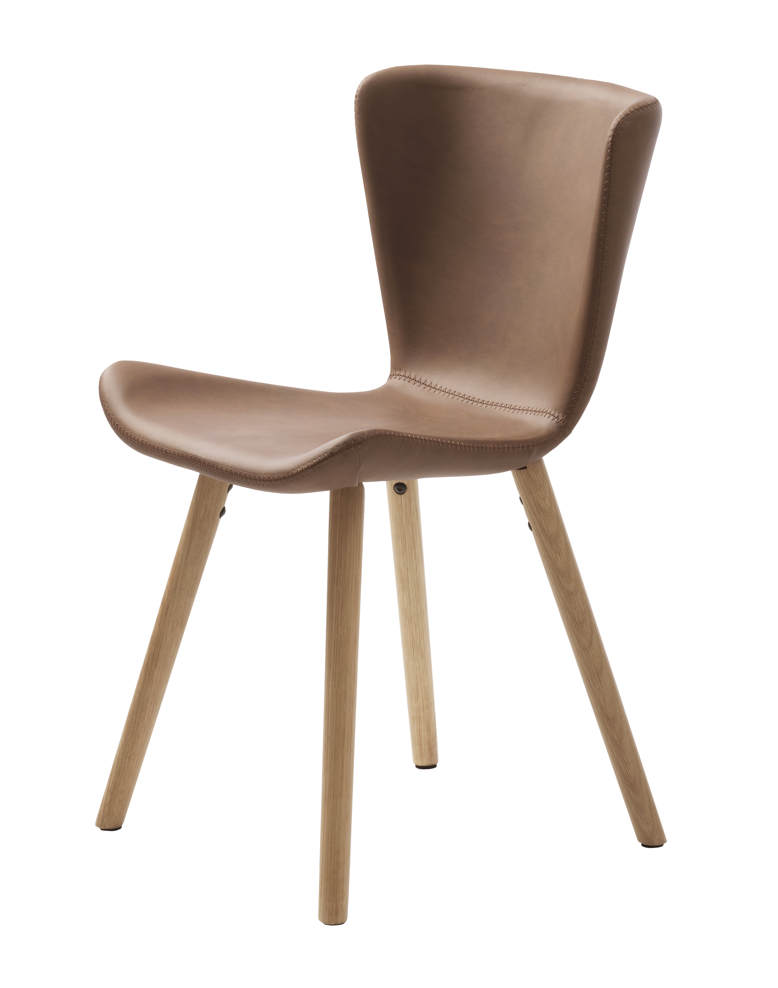 Teslin spisebordsstol - tan PU og natur eg
