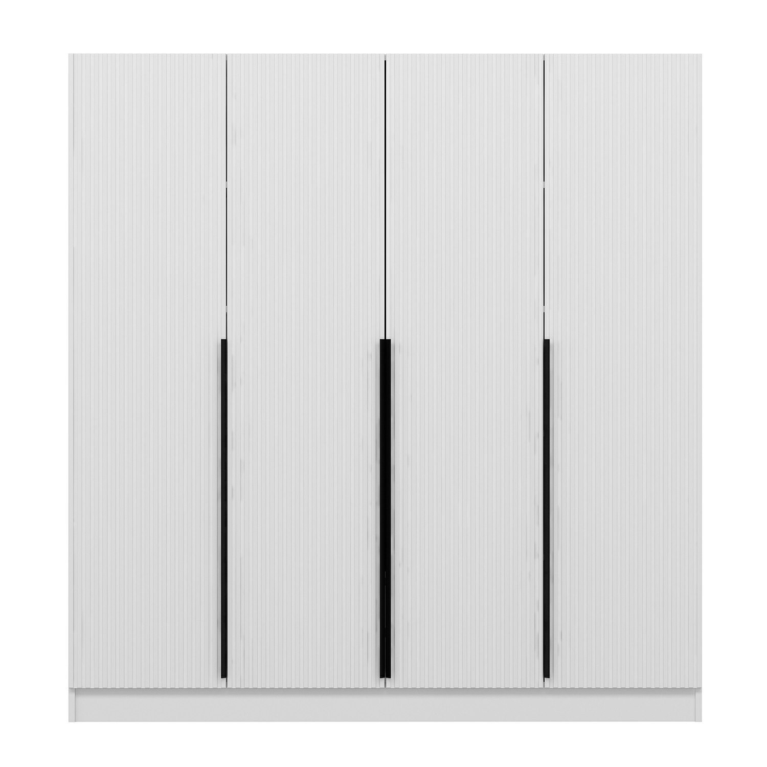 FUNZI LIVING Plus 7784 garderobeskab, 4 låger, 1 bøjlestang, 2 skuffer - hvid melamin