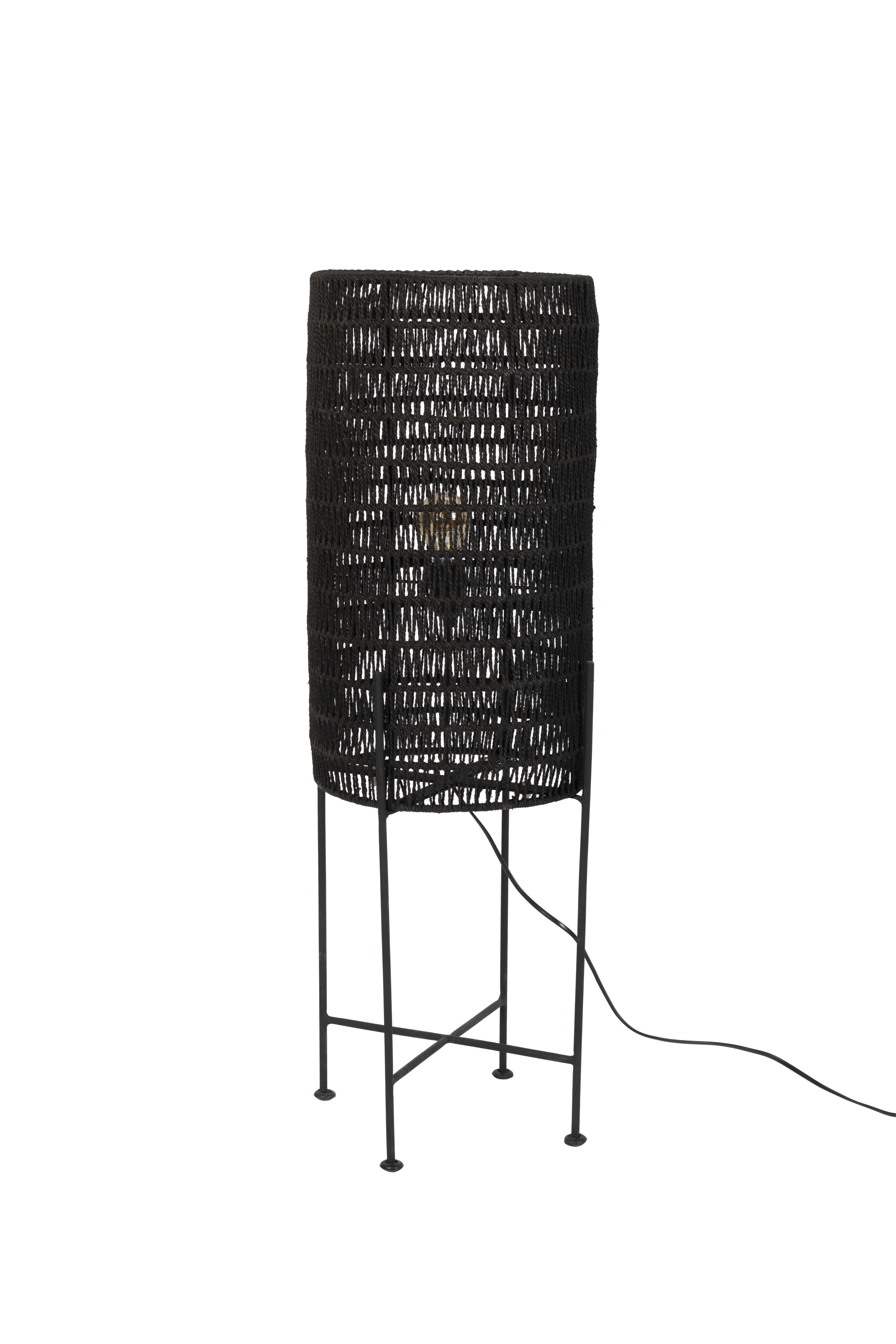 DUTCHBONE Kari gulvlampe - sort jute og jern