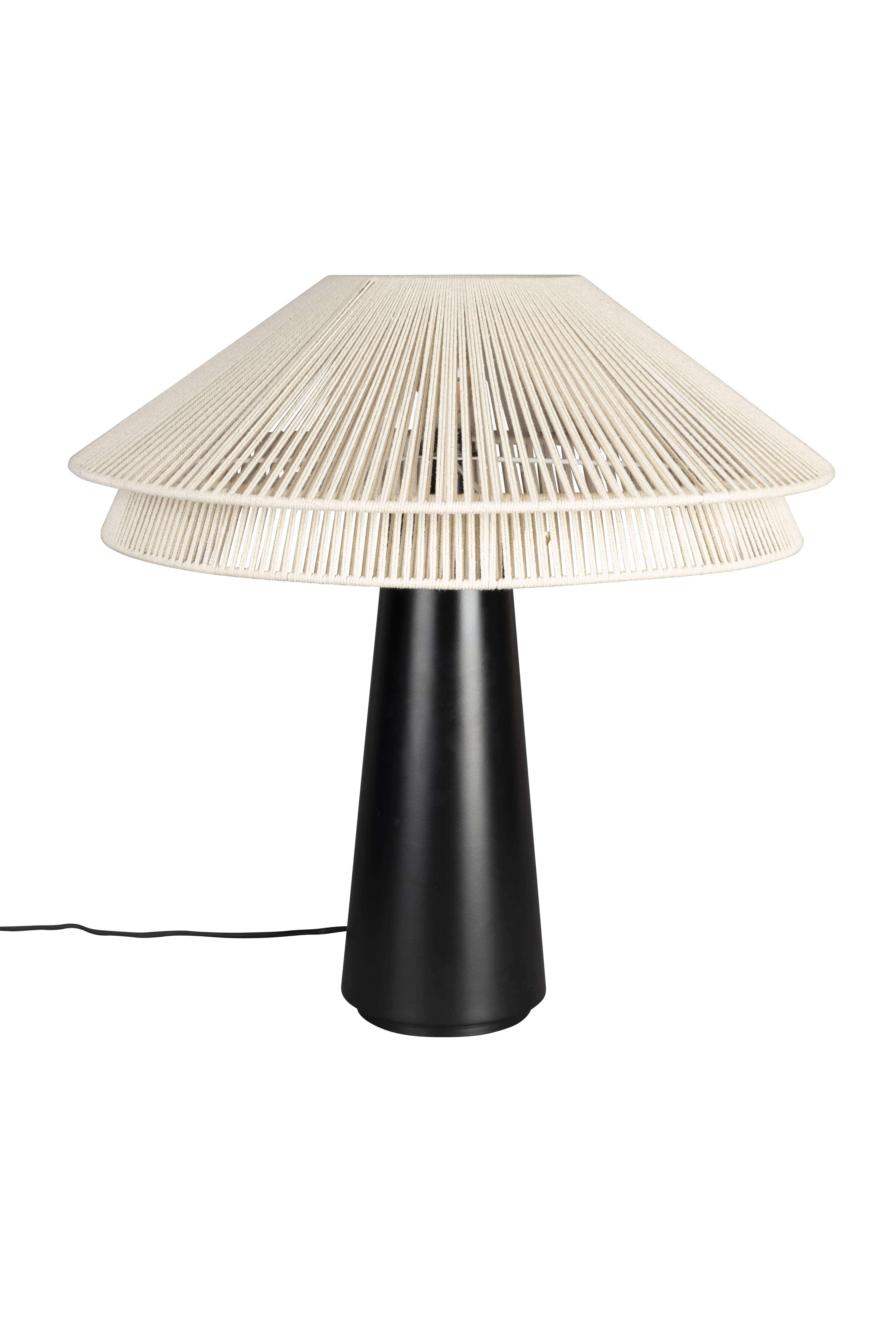 DUTCHBONE Elon bordlampe - beige reb og sort metal