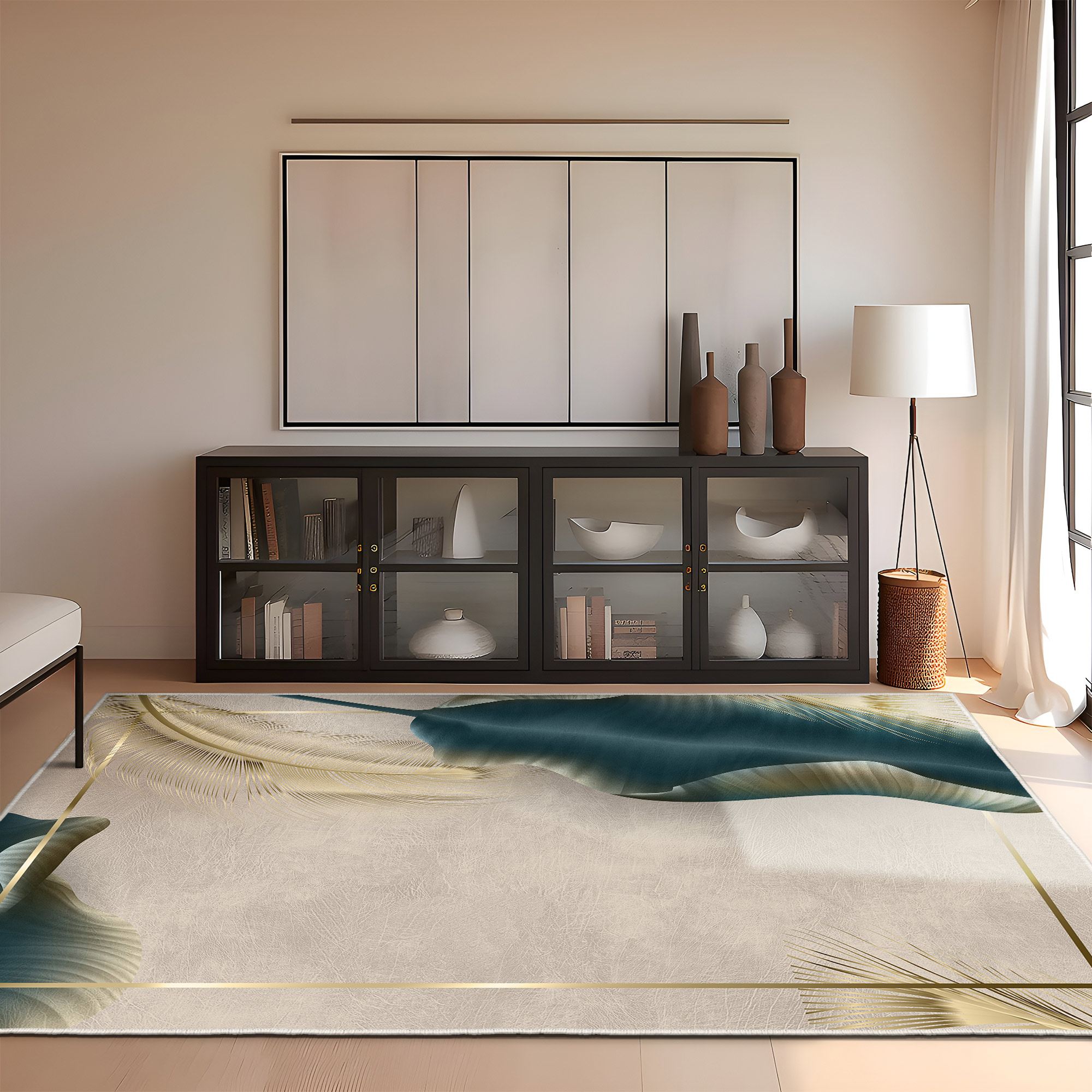 TEPPI ELS2435 gulvtæppe, m. mønster, rektangulær - multifarvet fløjl stof (180x280)