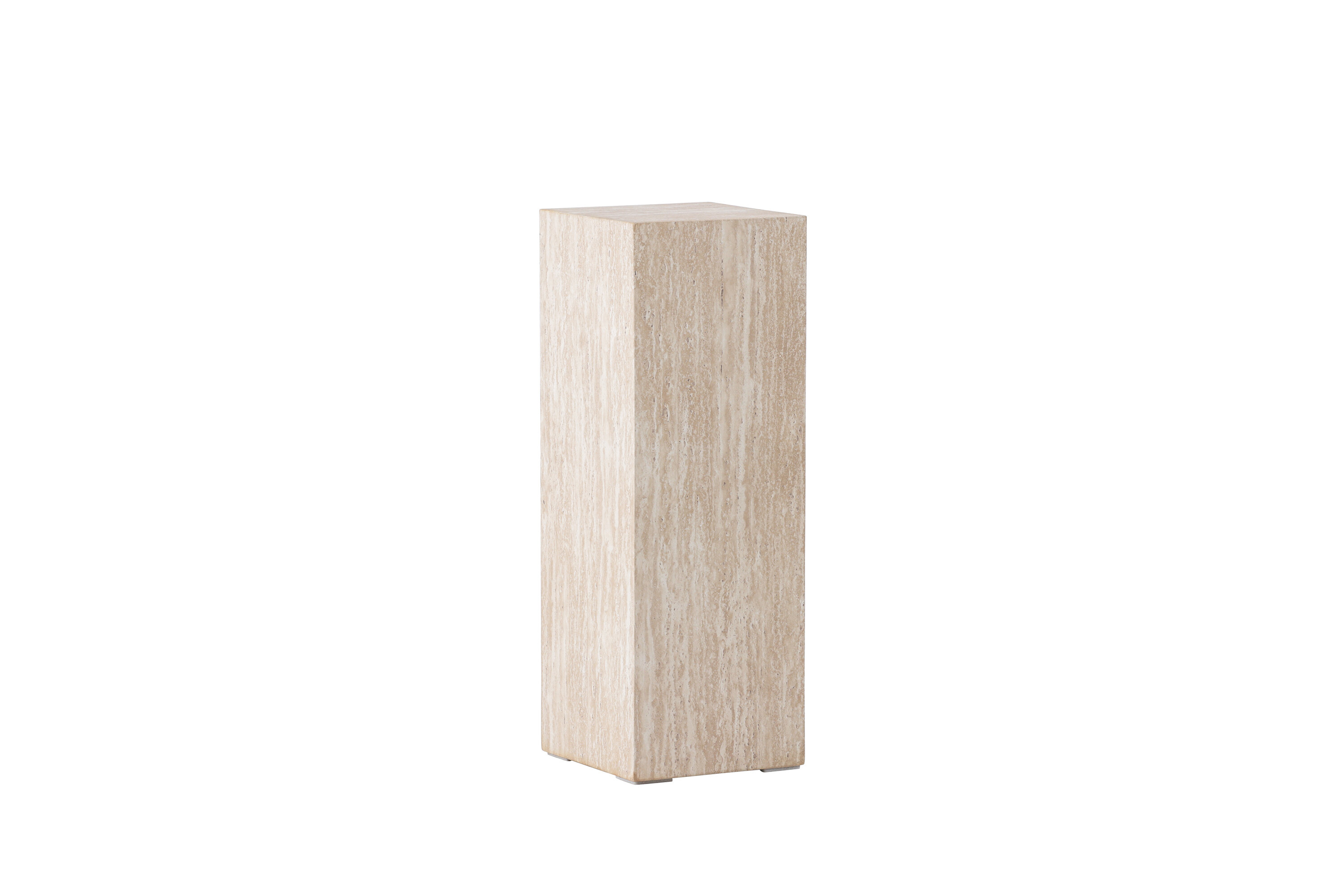 VIND COLLECTION Ramsvik sidebord, kvadratisk - beige MDF med travertin look (23x23xH:65)