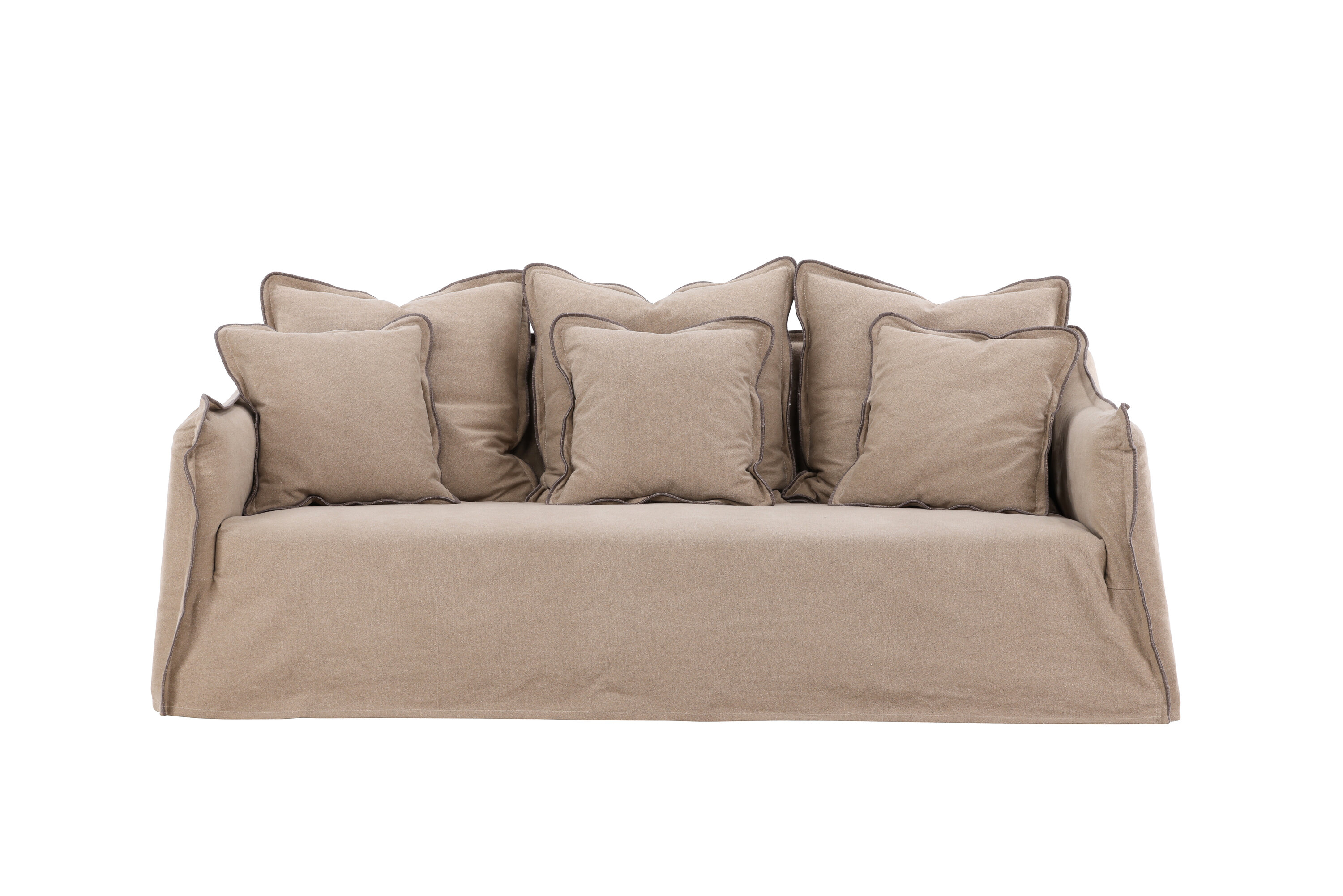 VIND COLLECTION Oskarshamn 3 pers. sofa - beige-brun stof og birketræ