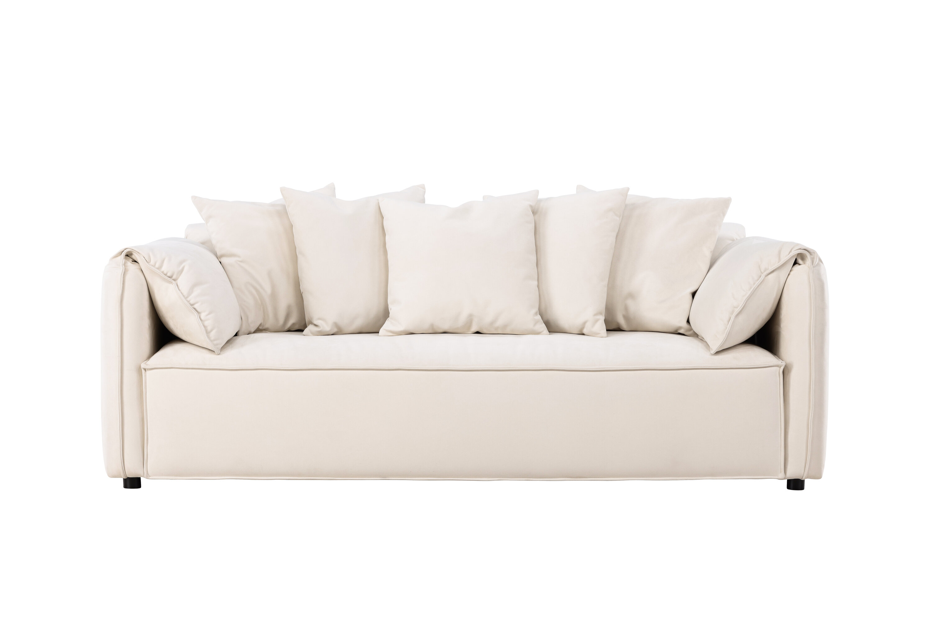 VIND COLLECTION Torekov 3 pers. sofa - beige polyester stof og birketræ