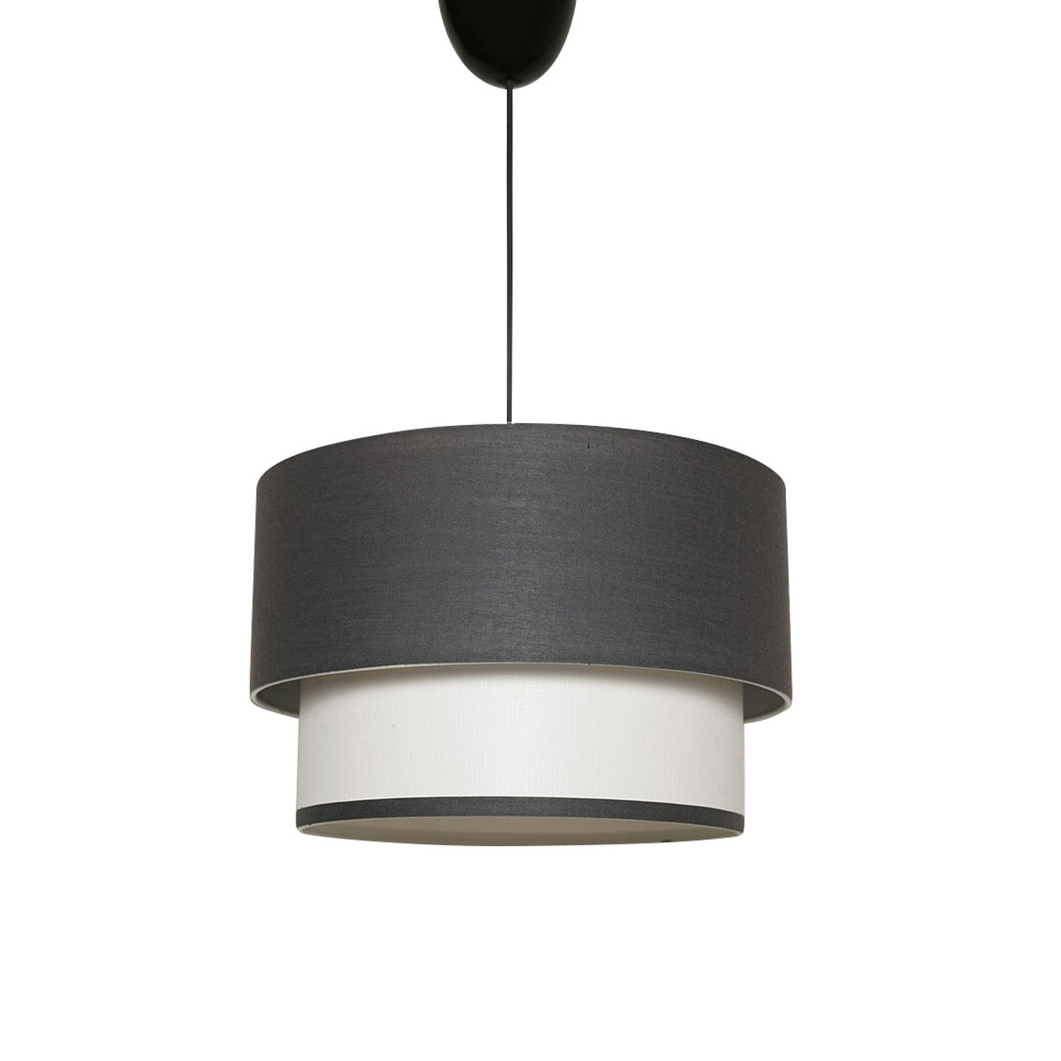 LUMI SP286 loftlampe - antracitgrå/hvid stof og plast