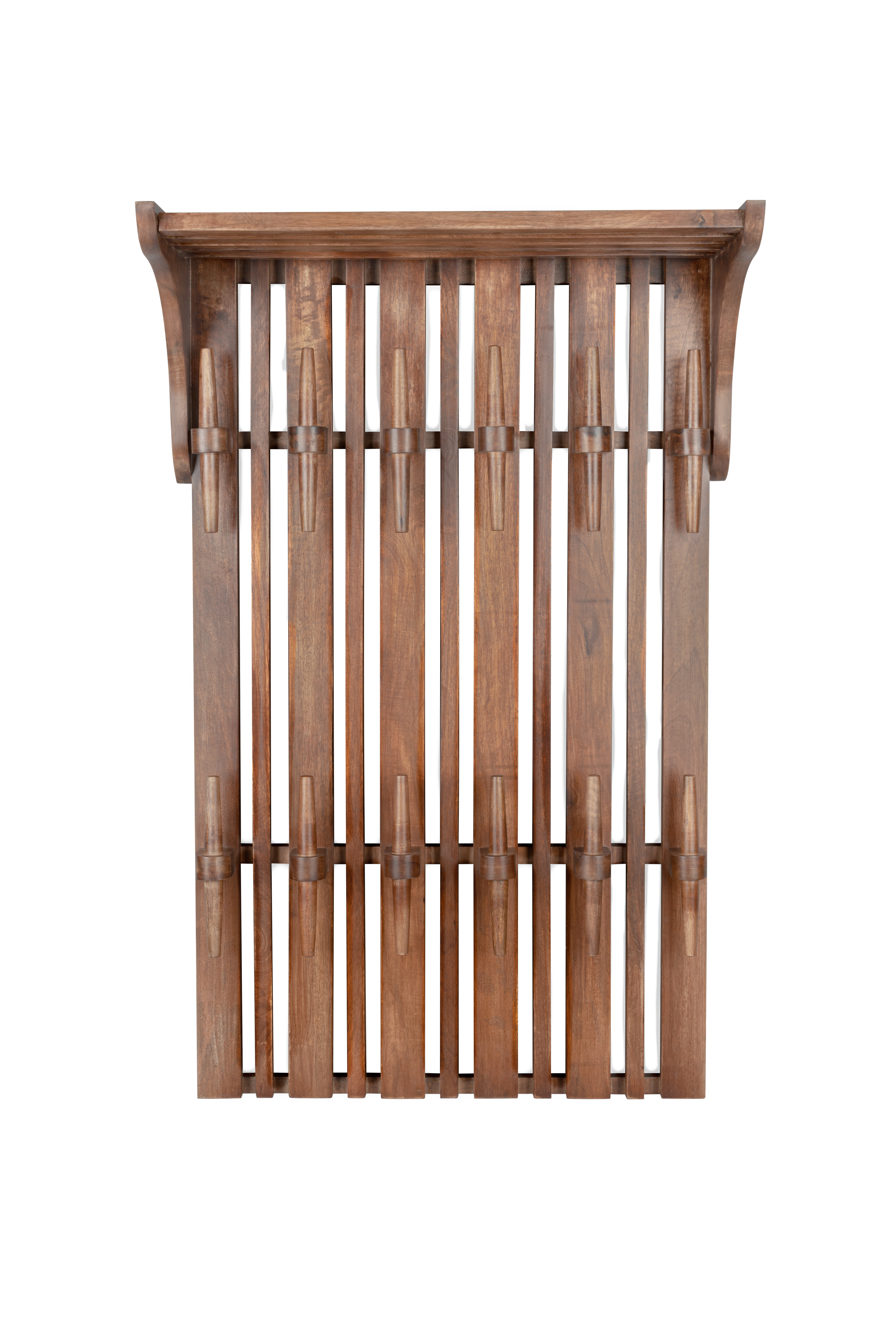 DUTCHBONE Jakub hattehylde, m. knager - valnøddefarvet mangotræ