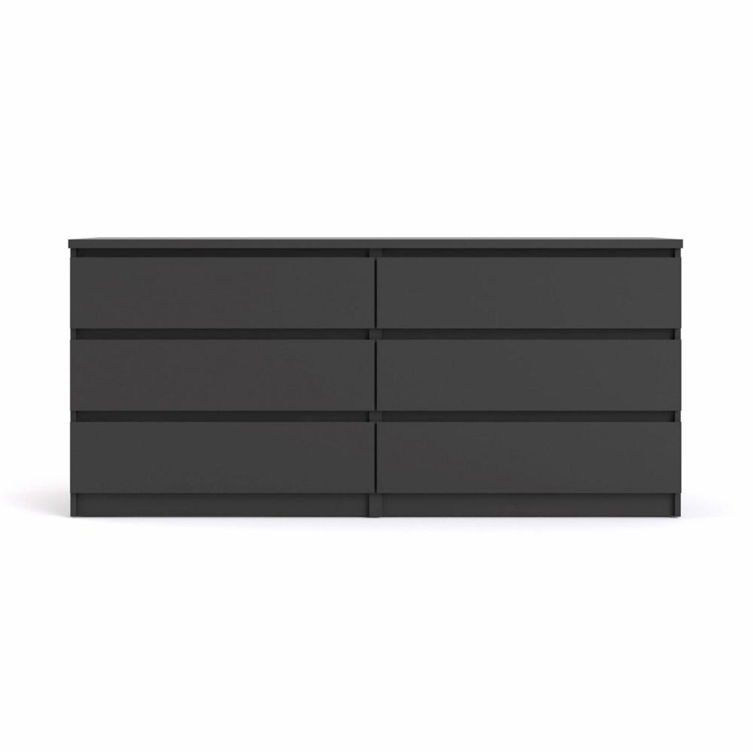 TVILUM Naia dobbelt kommode, m. 6 skuffer - sort folie og plastik