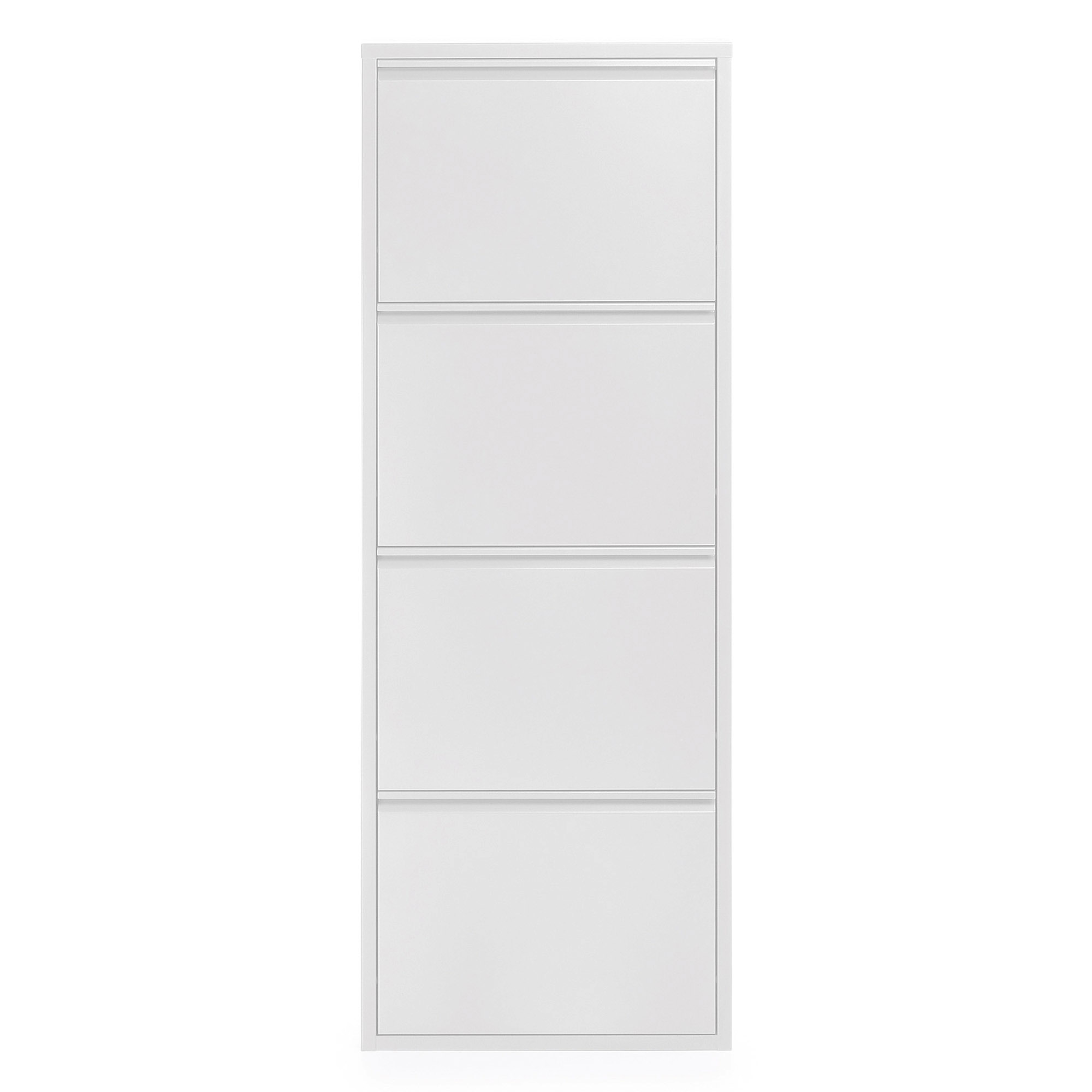 KAVE HOME Ode skoskab, m. 4 låger - hvid stål (50x136)