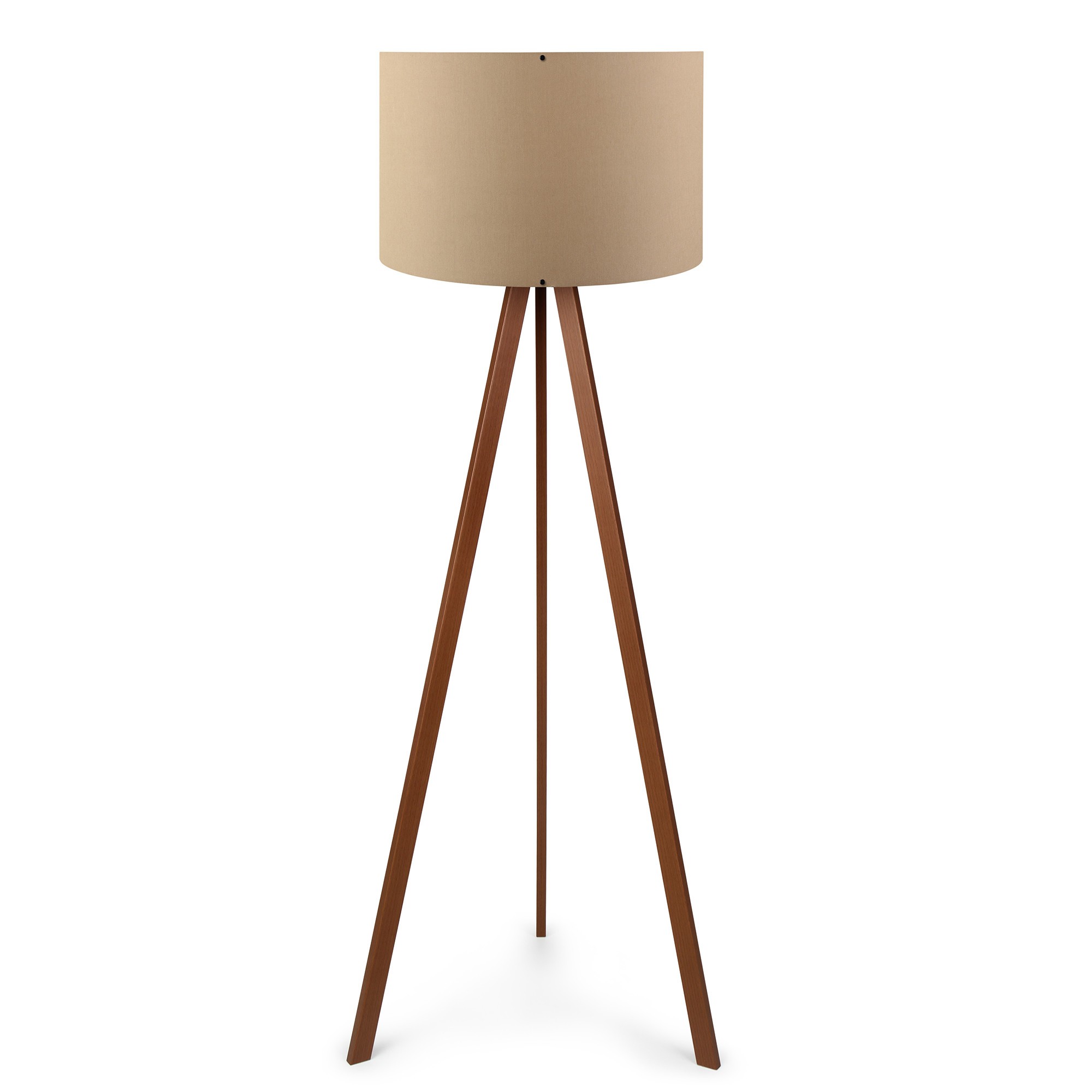 LUMI AYD 1531 gulvlampe - beige PVC stof og brun MDF