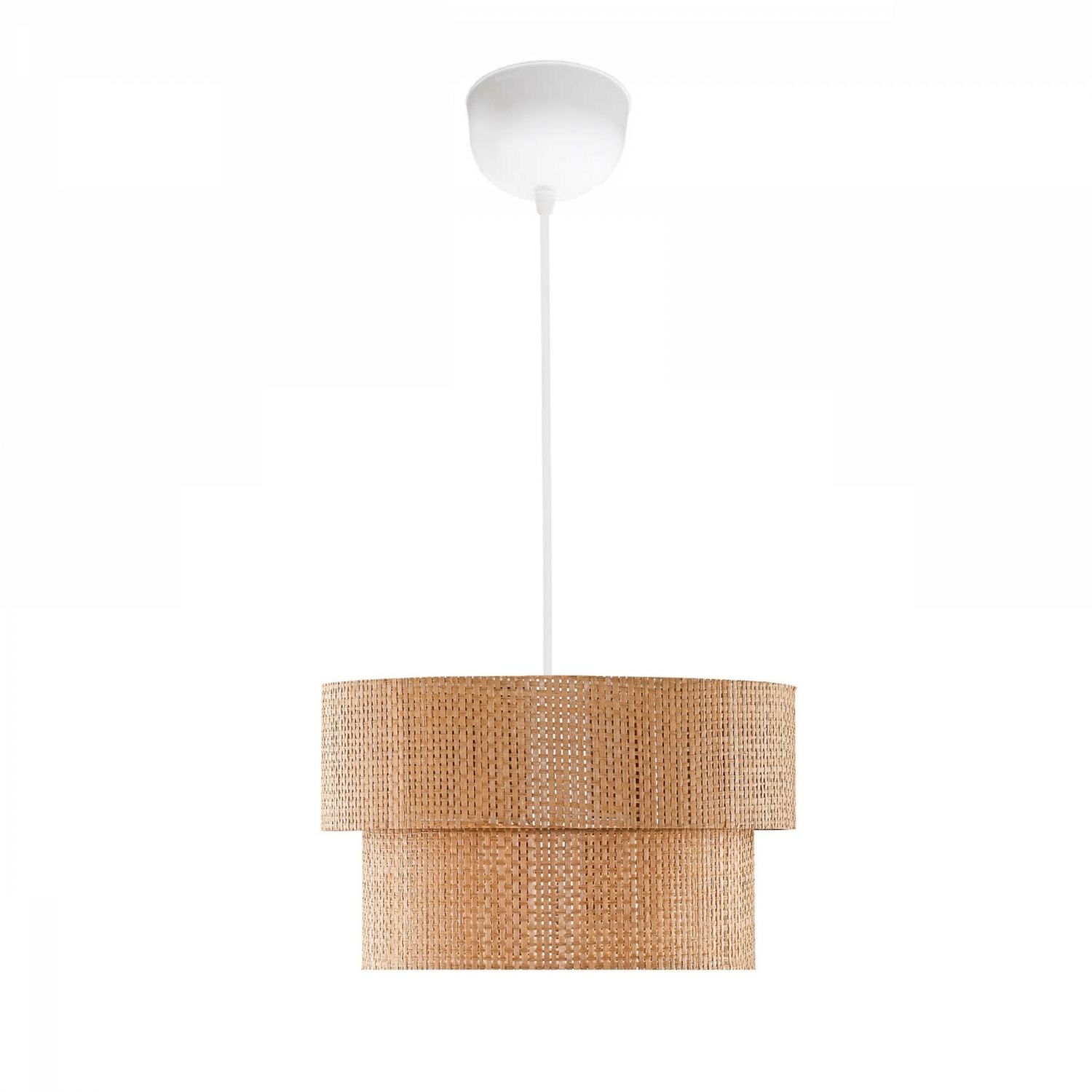 LUMI 242123 loftlampe, justerbar højde - beige flet og hvid plastik