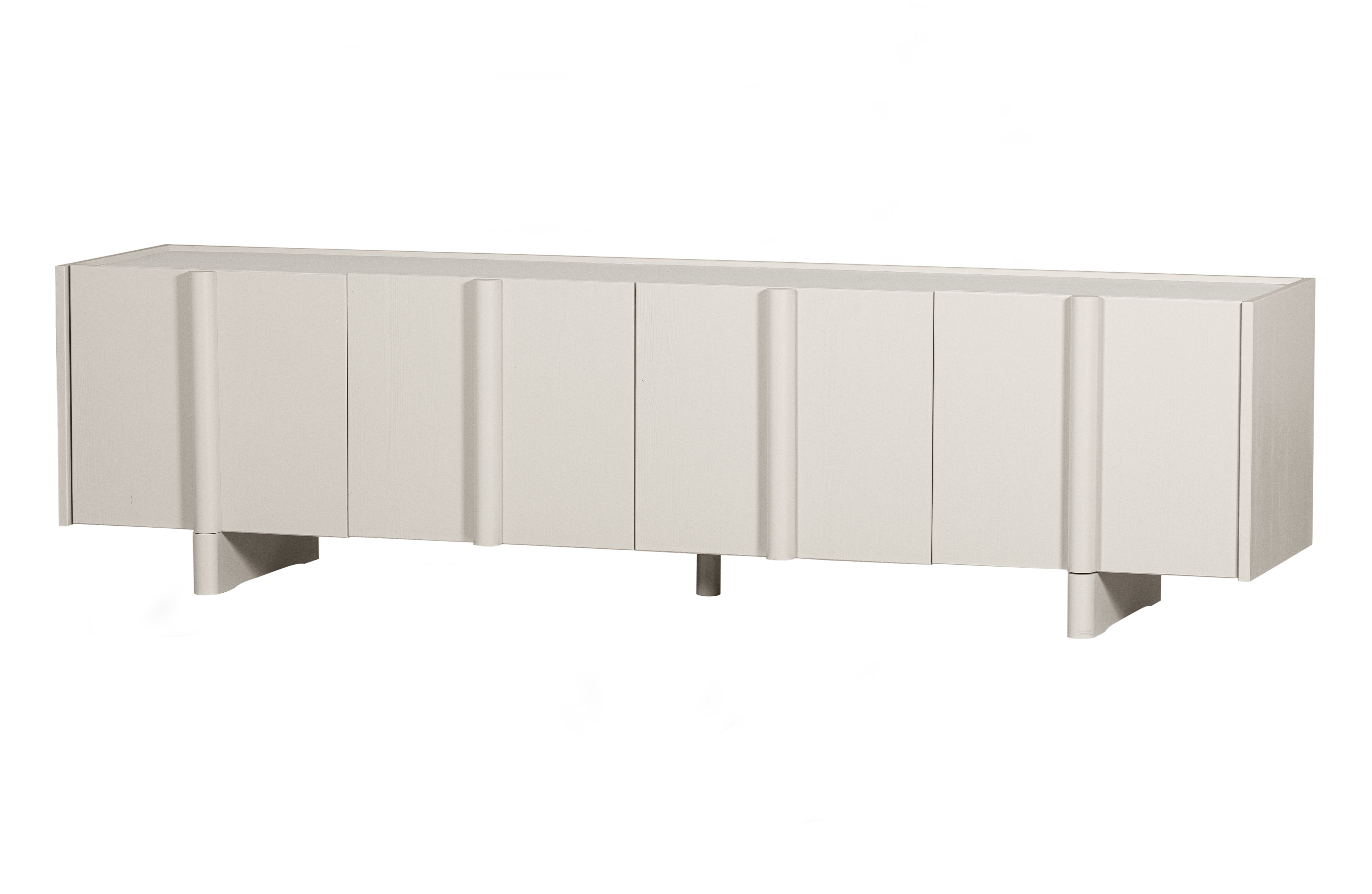 WOOOD EXCLUSIVE Basu TV-bord, m. 3 låger og 2 hylder - dust fyrretræ (200x46)