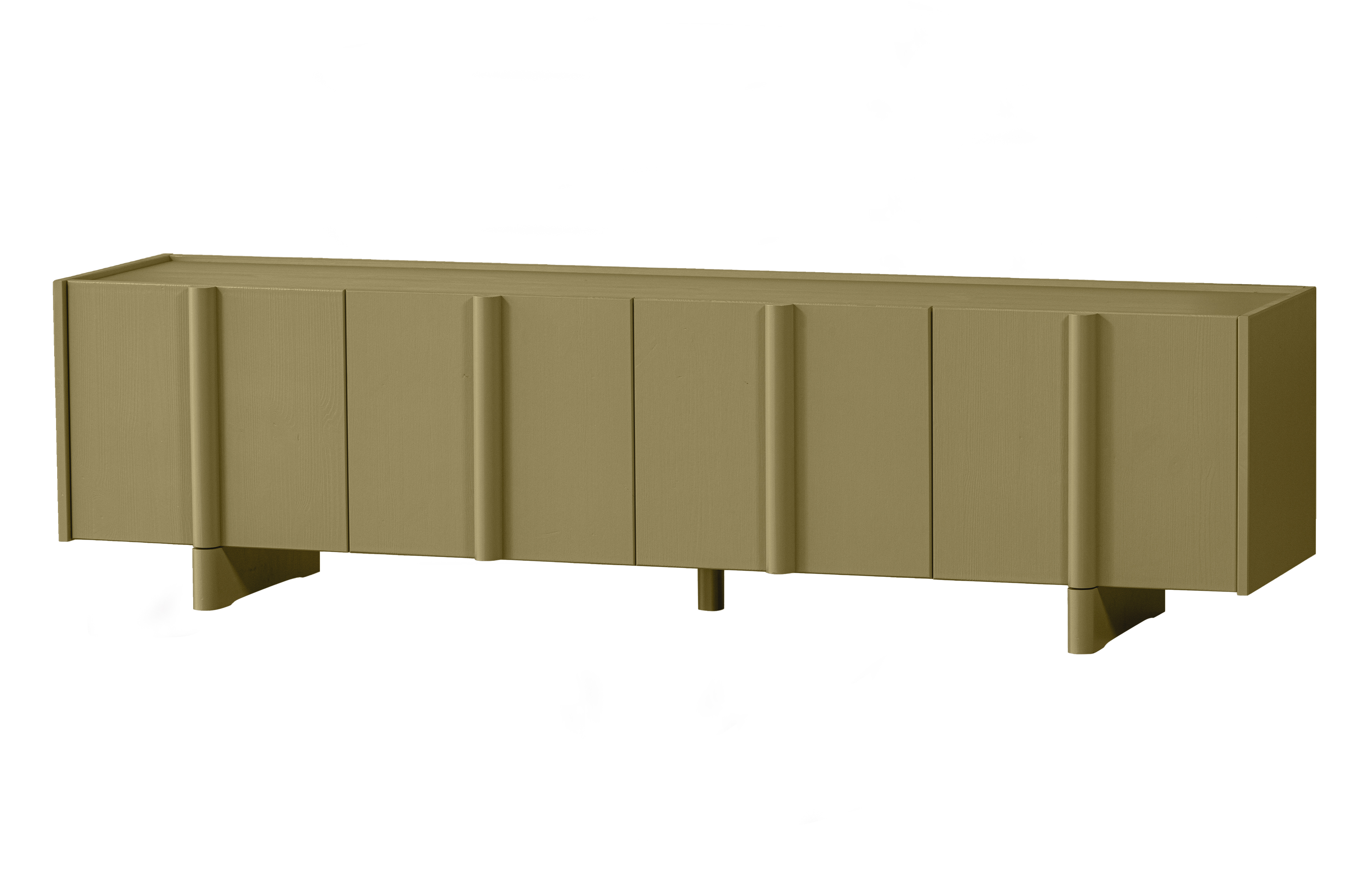 WOOOD EXCLUSIVE Basu TV-bord, m. 3 låger og 2 hylder - mos fyrretræ (200x46)