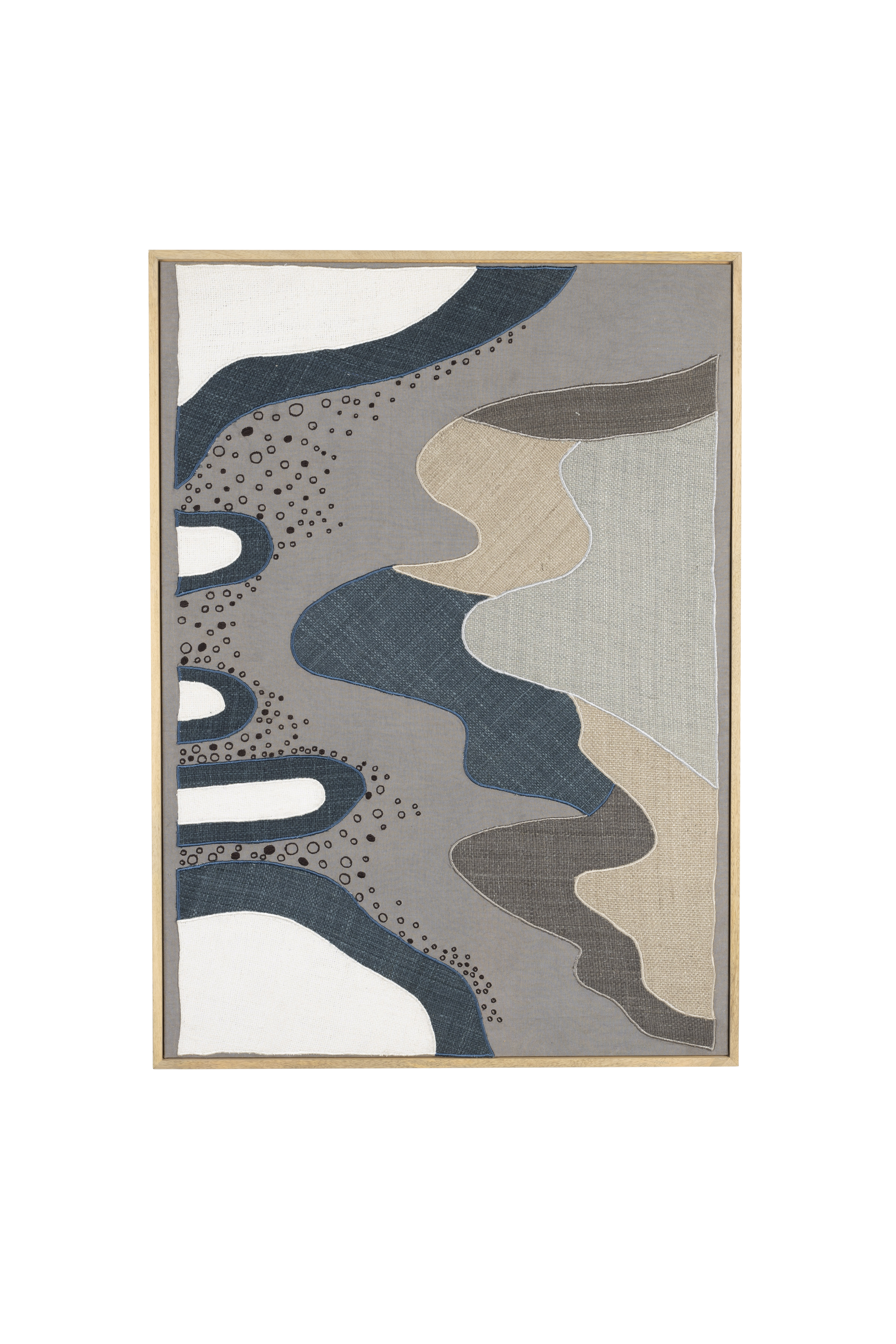 ZUIVER Coastal vægdekoration, rektangulær - multifarvet stof og mangotræ (104x75)