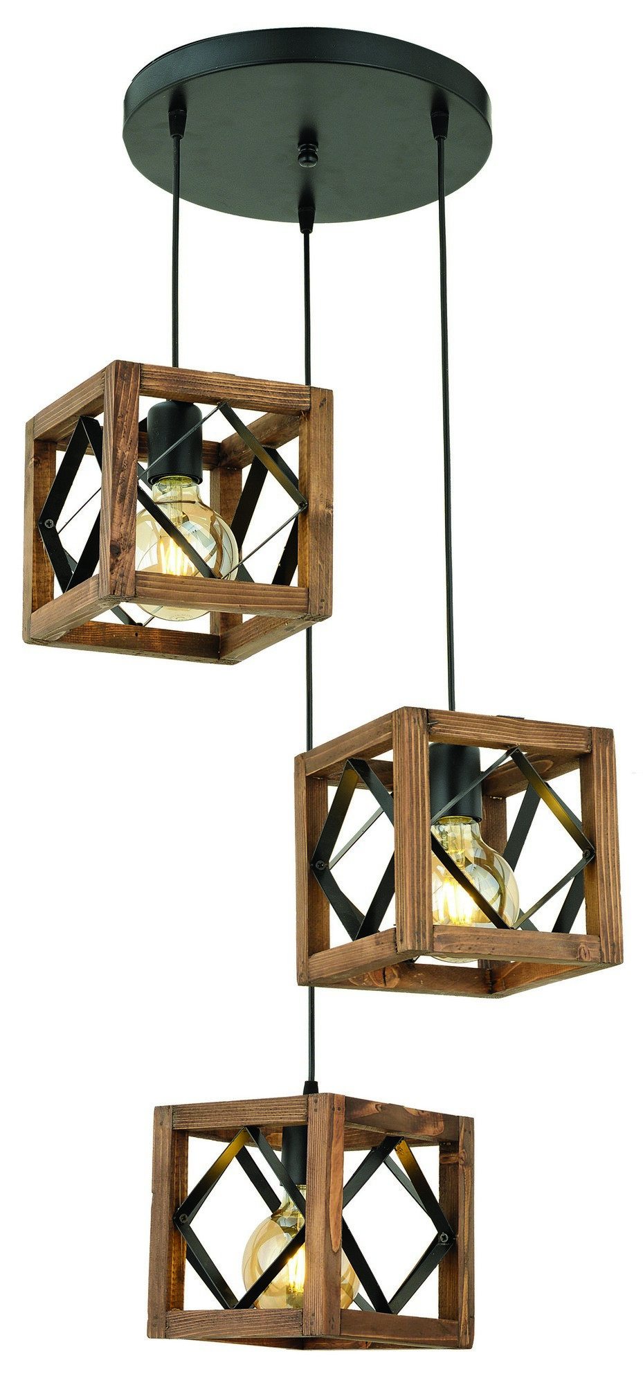 LUMI loftlampe - natur grantræ og sort metal